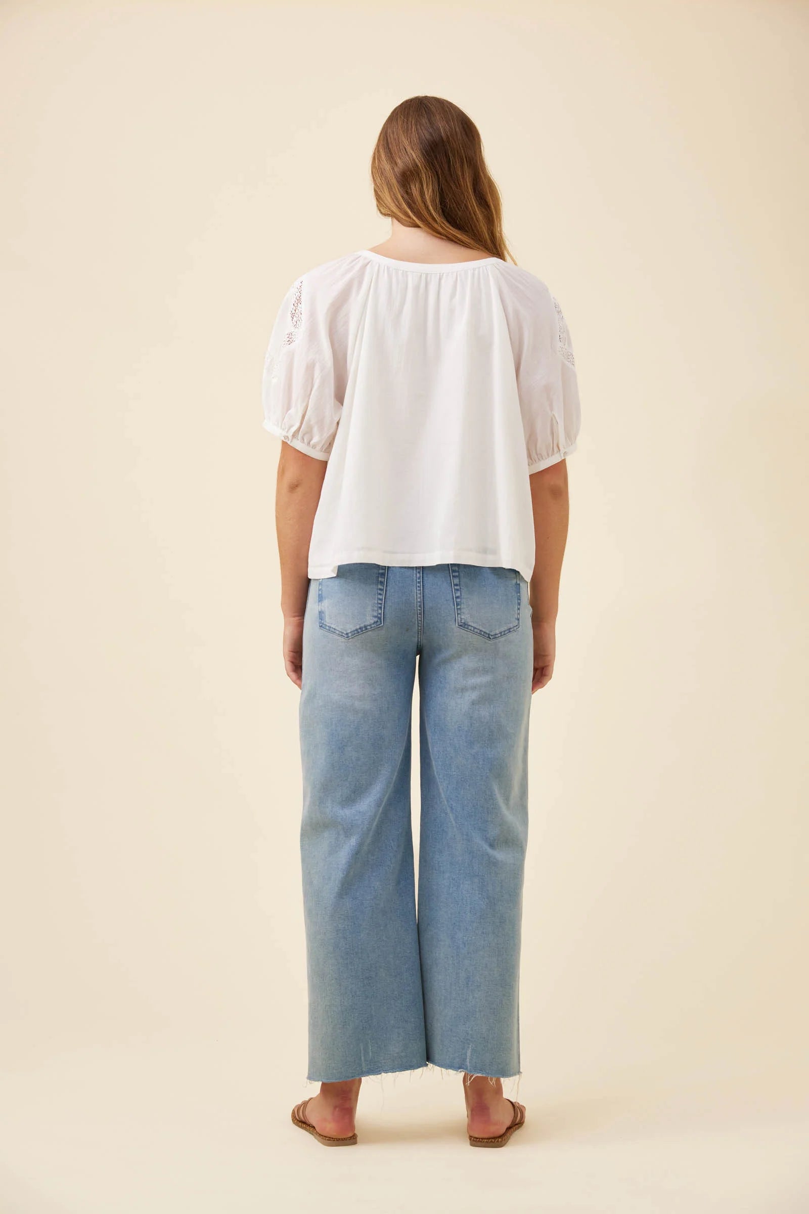Isle of Mine Frances Button Top White