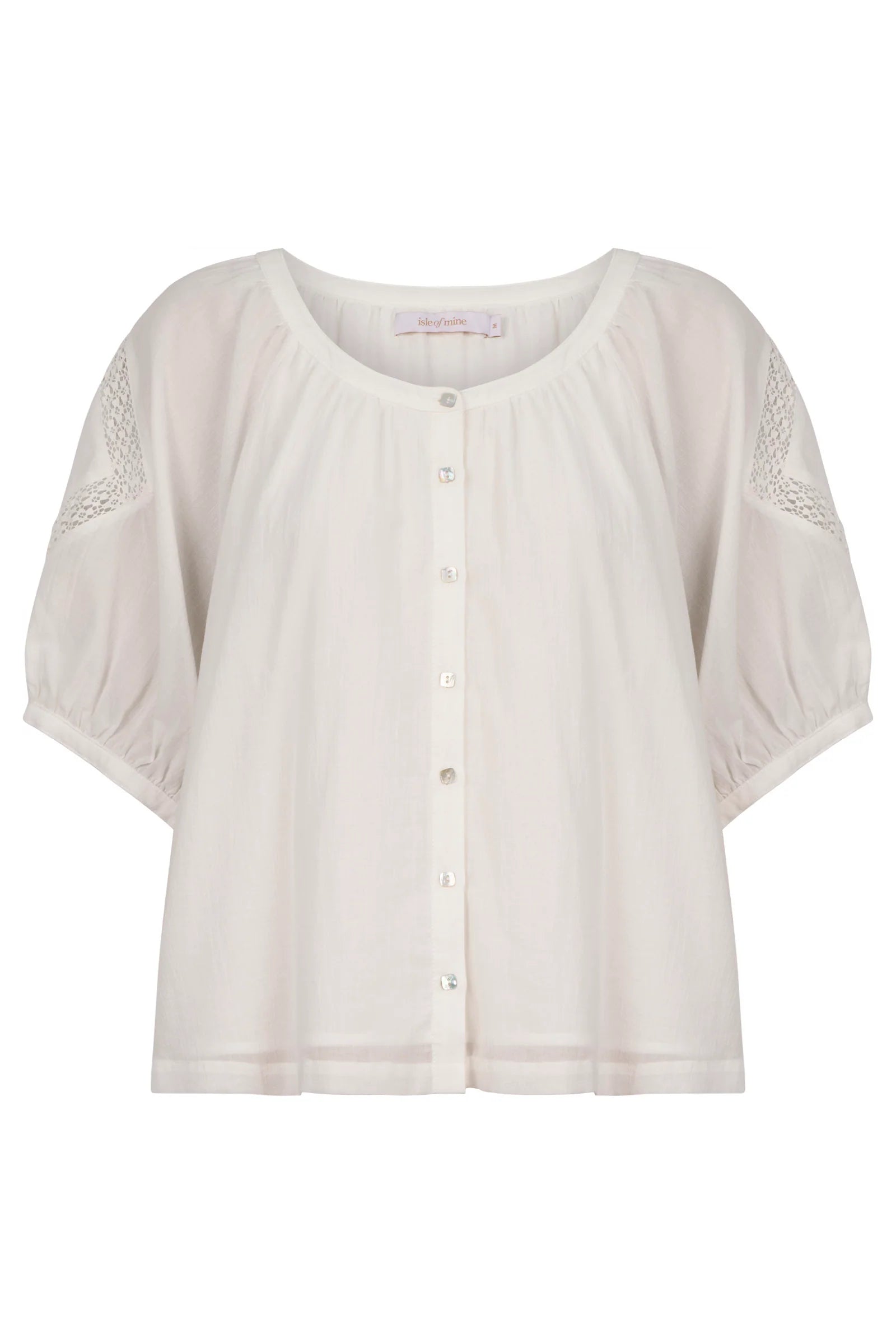 Isle of Mine Frances Button Top White
