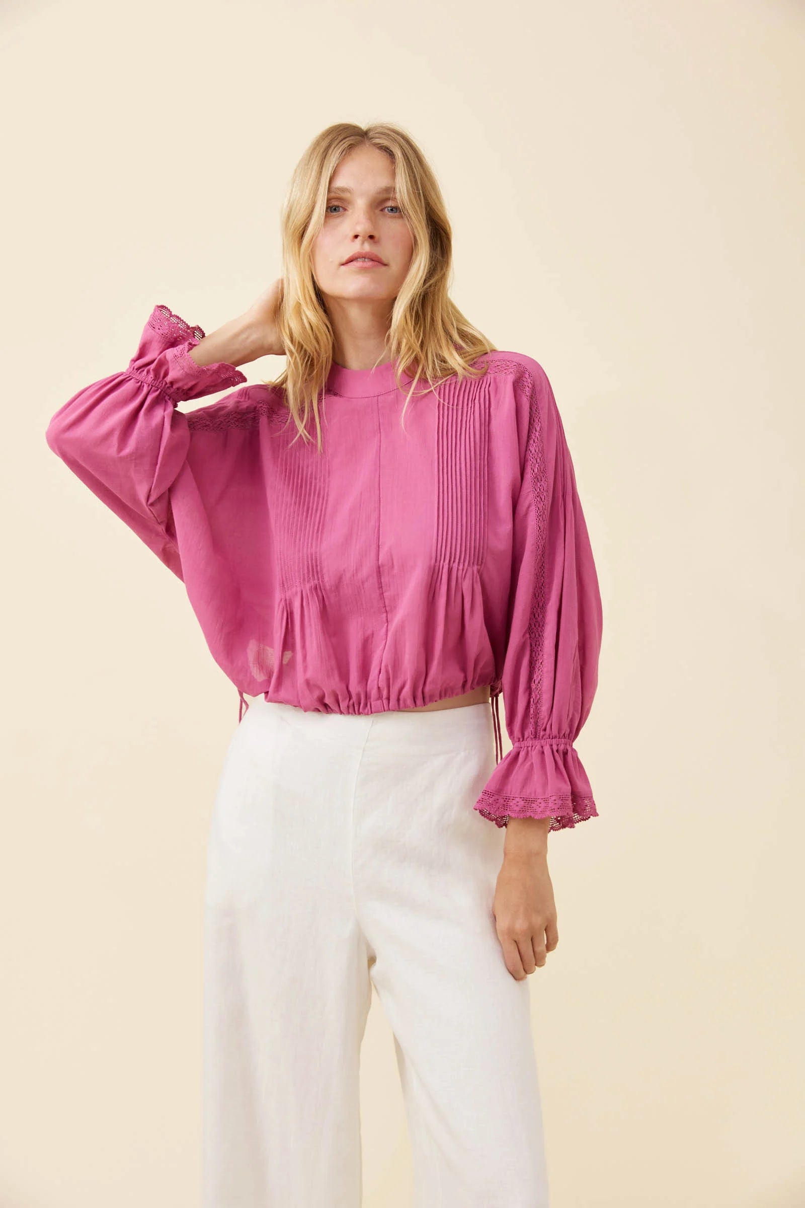 Isle of Mine Frances Drawstring Top Magenta