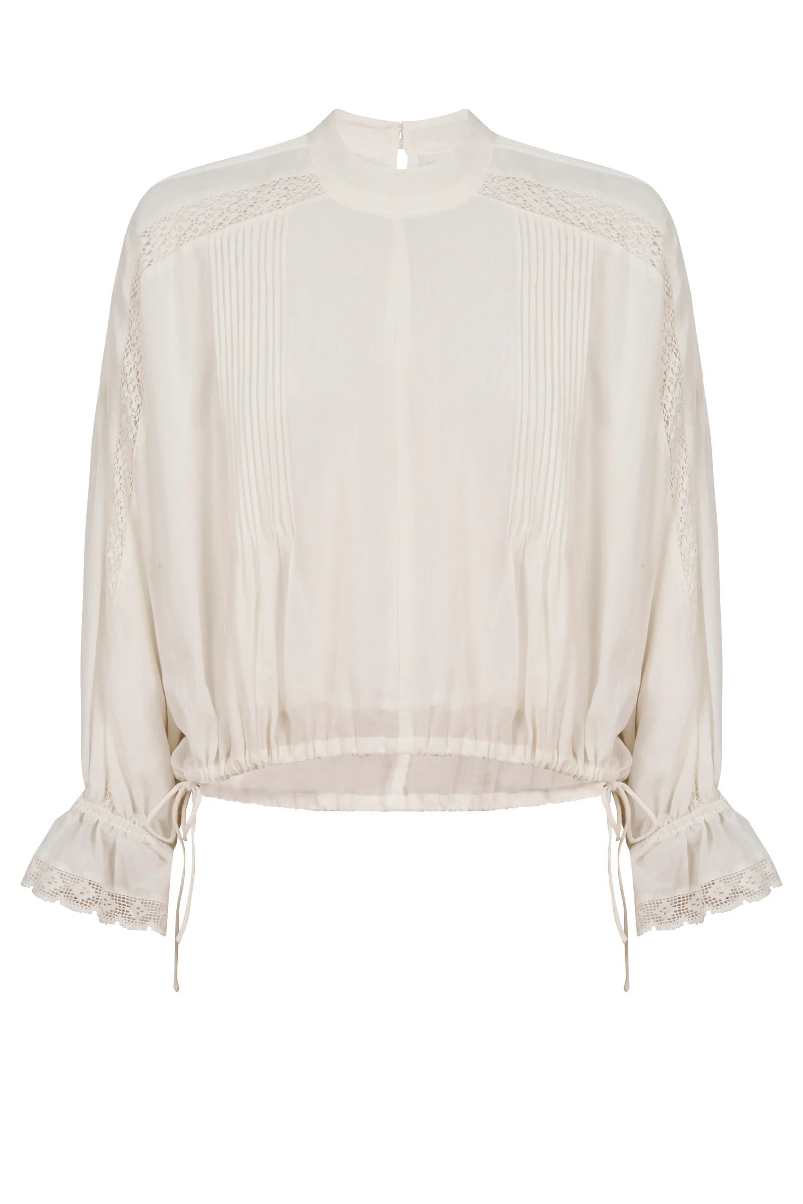 Isle of Mine Frances Drawstring Top White