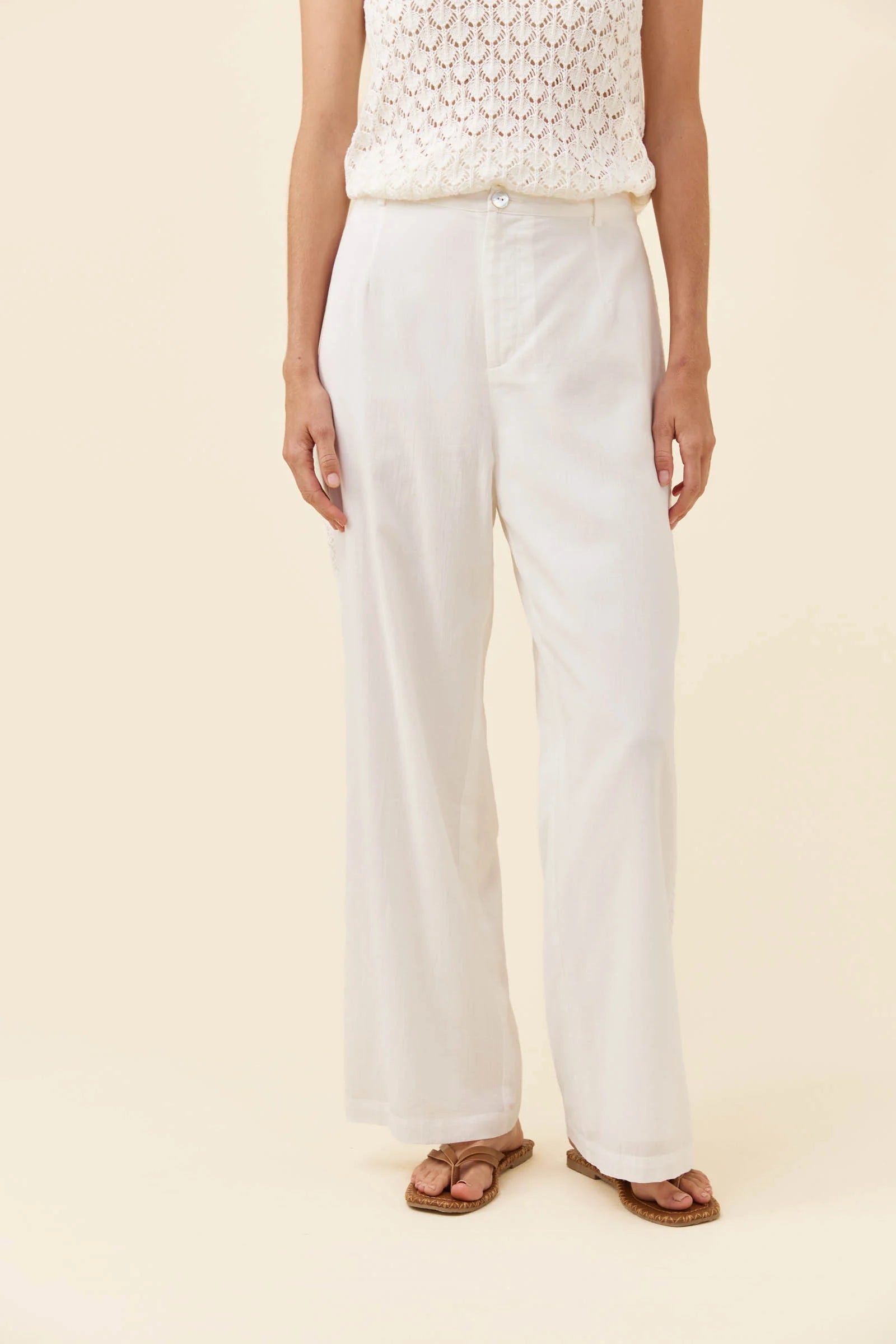 Isle of Mine Frances Pant White