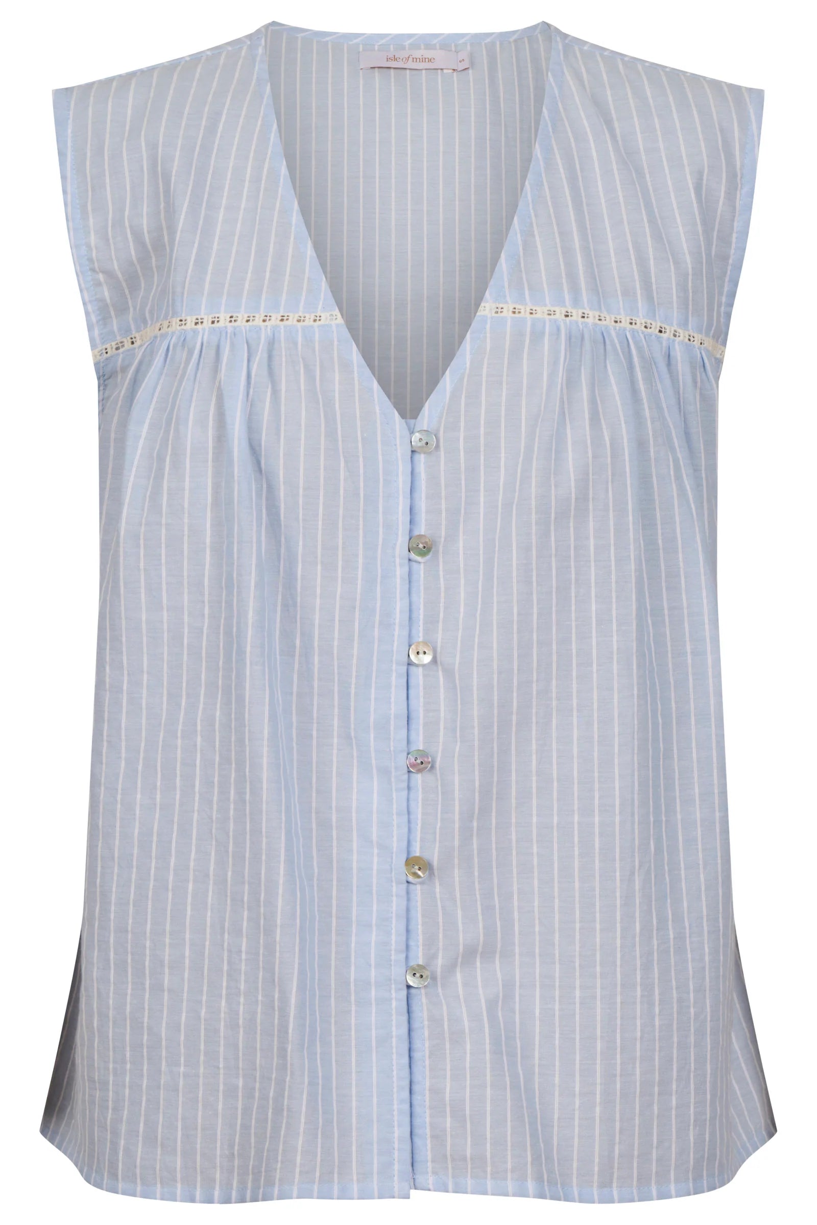 Isle of Mine Lyndell Button Tank Light Blue