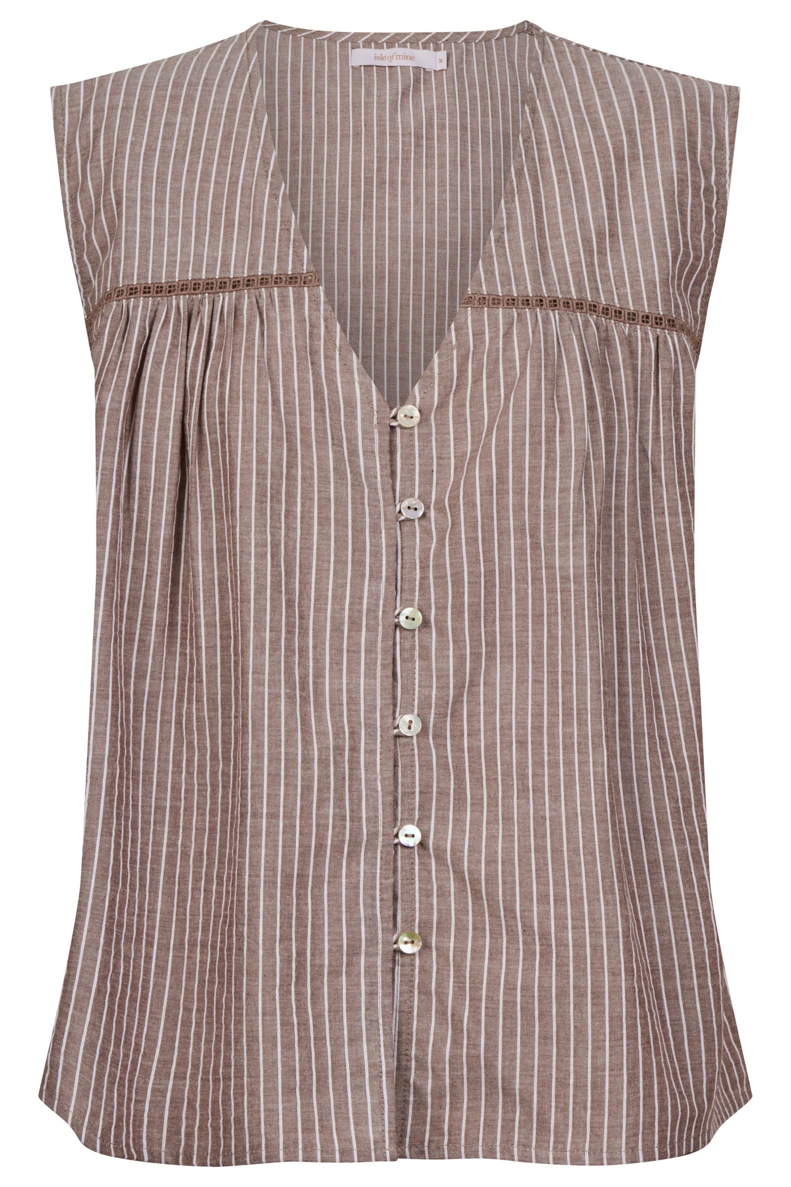 Isle of Mine Lyndell Button Tank Taupe