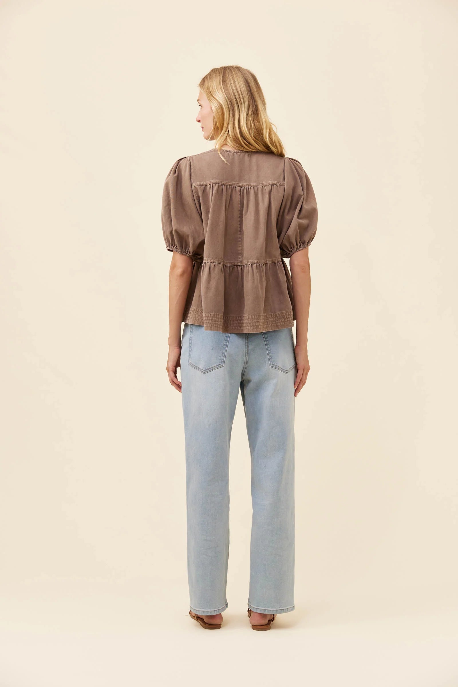 Isle of Mine Preston Tie Top Taupe