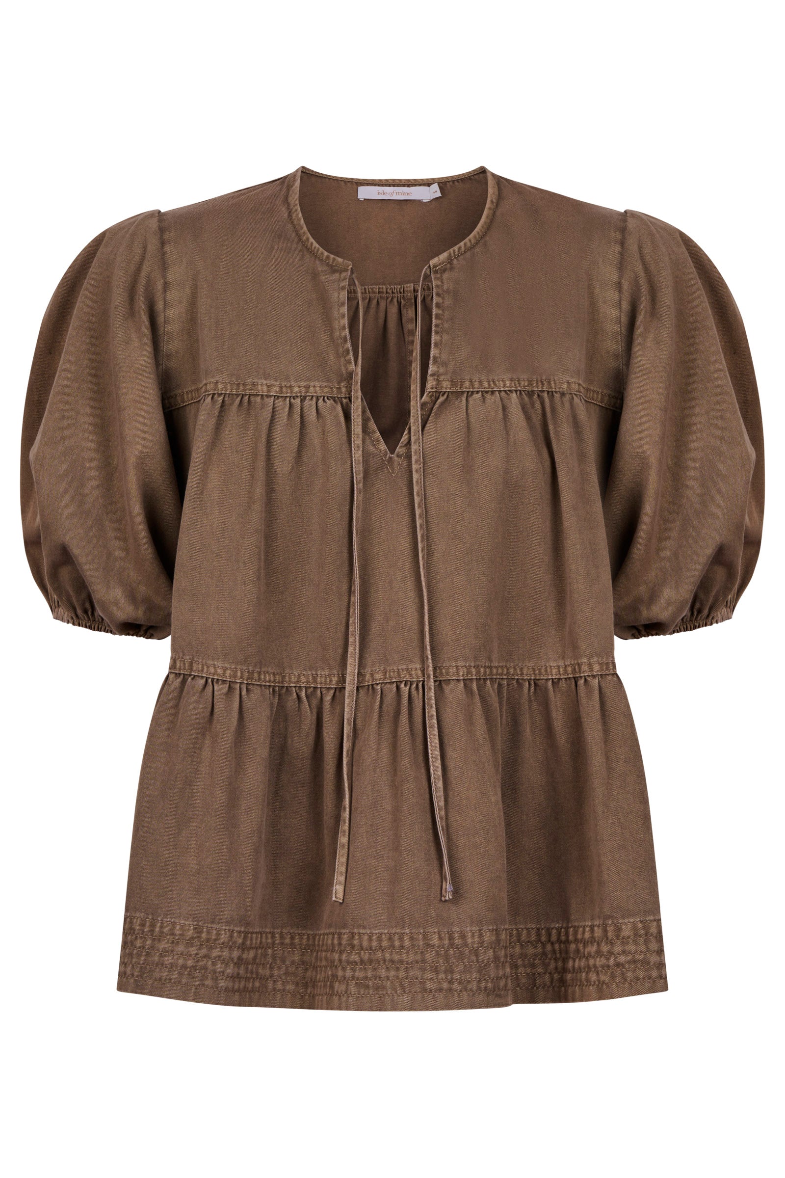 Isle of Mine Preston Tie Top Taupe