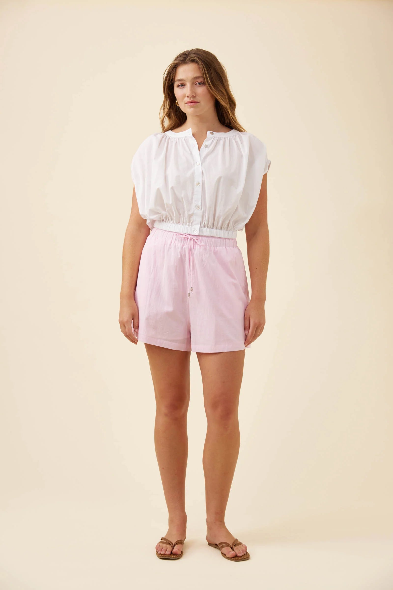 Isle of Mine Rosa Reversible Crop Top White Pink or Floral