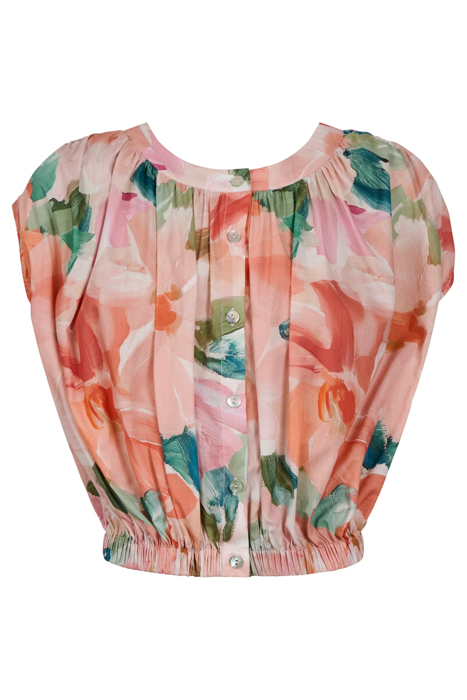 Isle of Mine Rosa Reversible Crop Top White Pink or Floral