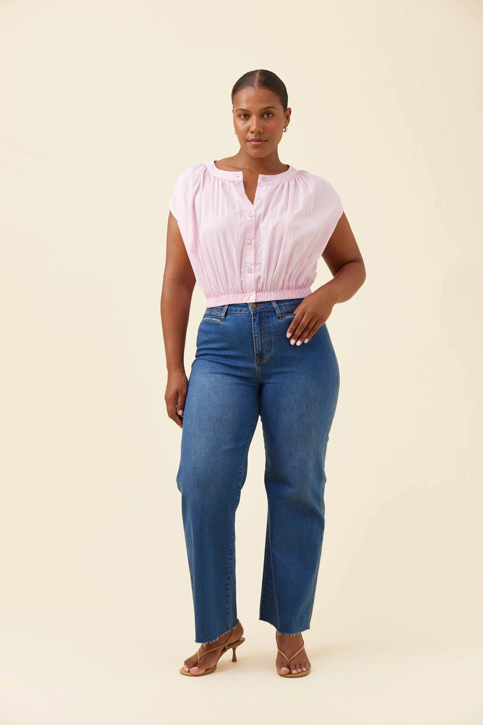 Isle of Mine Rosa Reversible Crop Top White Pink or Floral