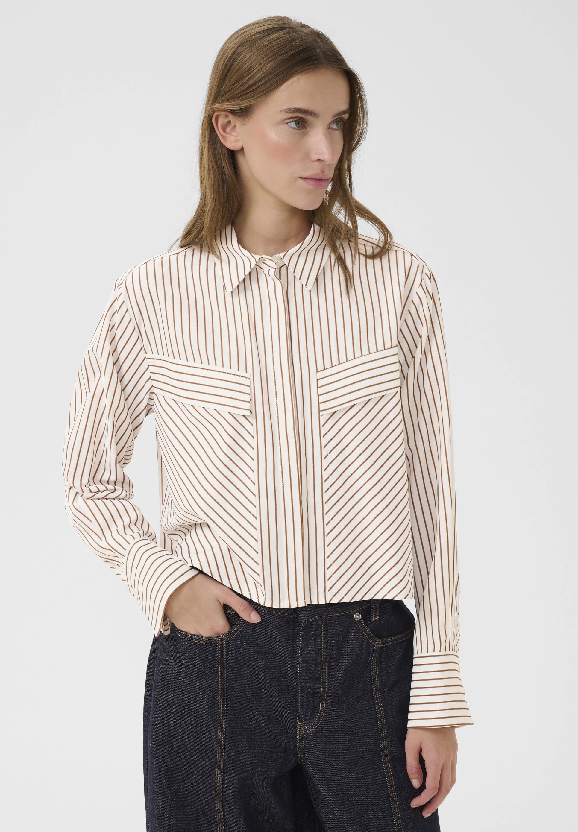 Karen by Simonsen Elmira Short Shirt Cinnamon Stripe