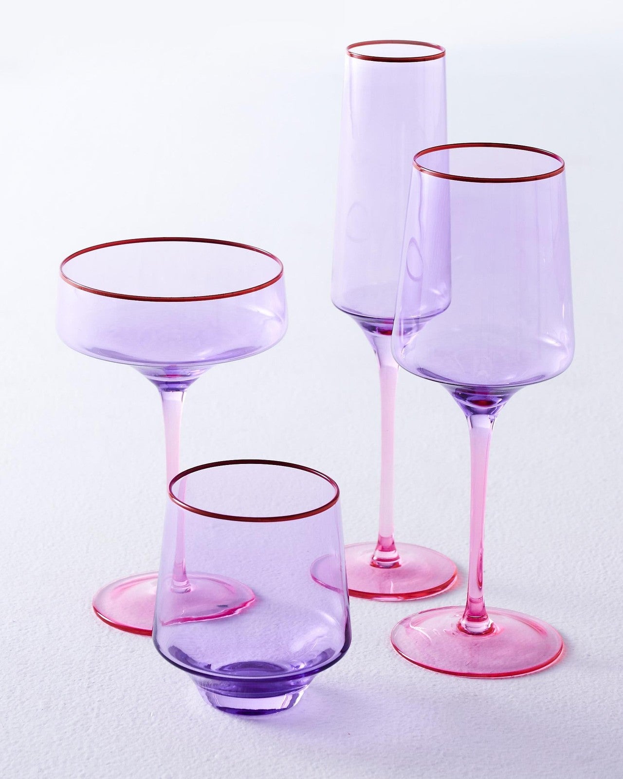 Kip & Co Lilac Colour Block Vino Glass 2P Set