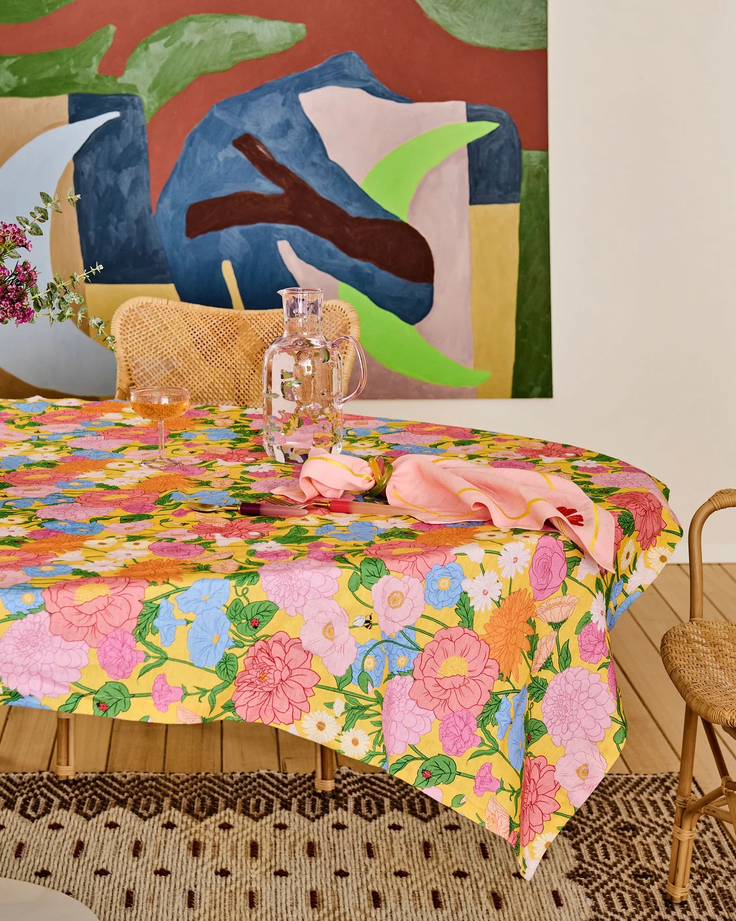 Kip & Co Follow the Sun Yellow Tablecloth Large Rectangular