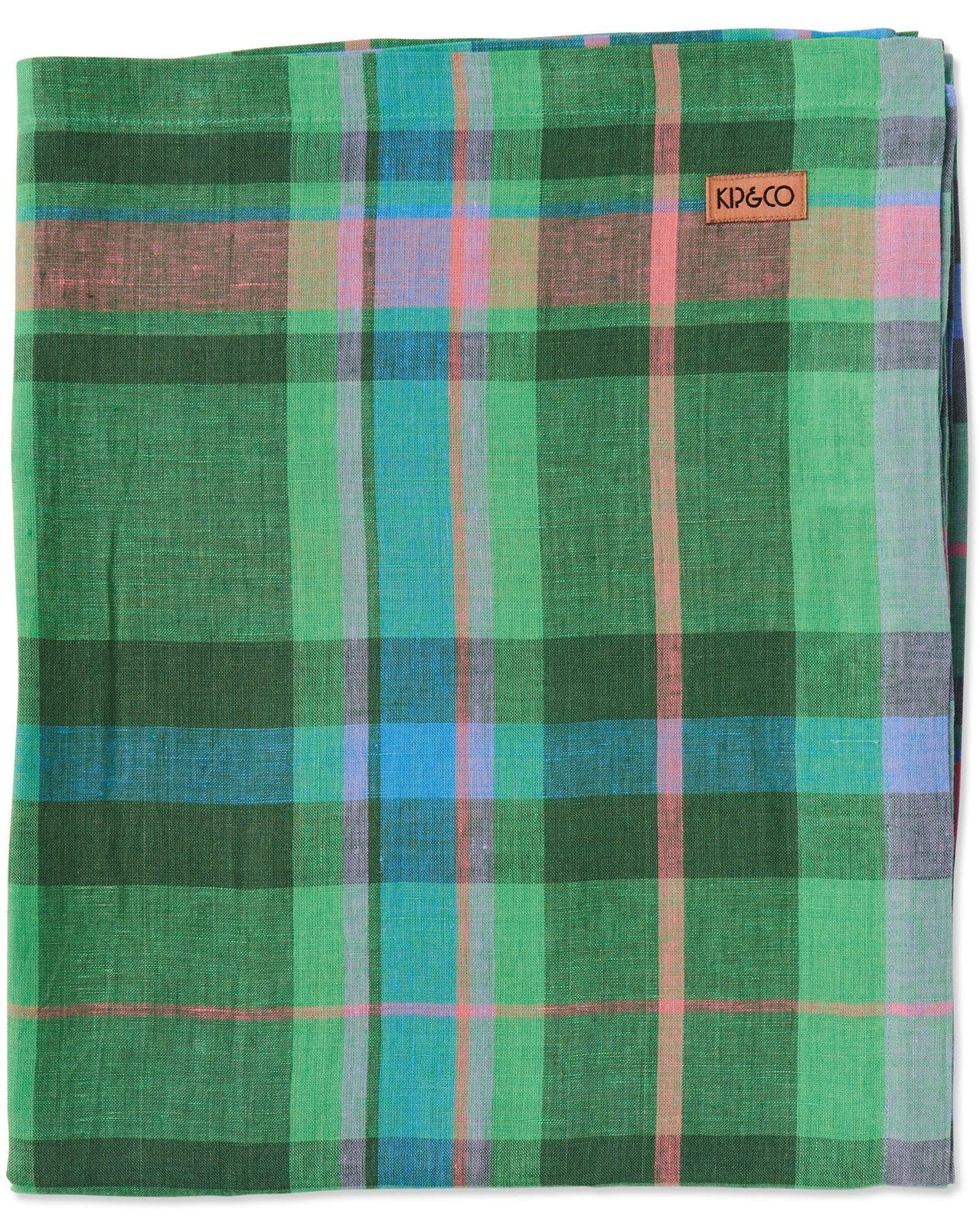 Kip & Co Jewel of the Nile Tartan Linen Tablecloth Large Rectangular