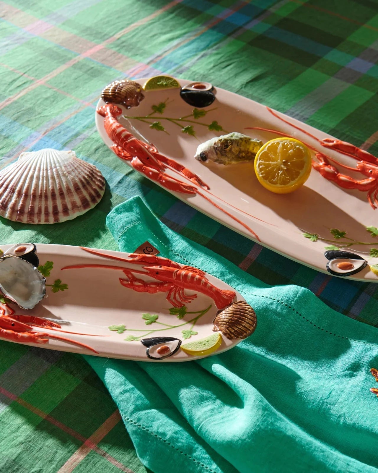 Kip & Co Jewel of the Nile Tartan Linen Tablecloth Large Rectangular