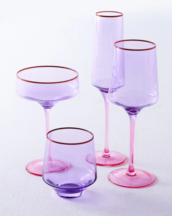 Kip & Co Lilac Colour Block Champagne Glass 2P Set