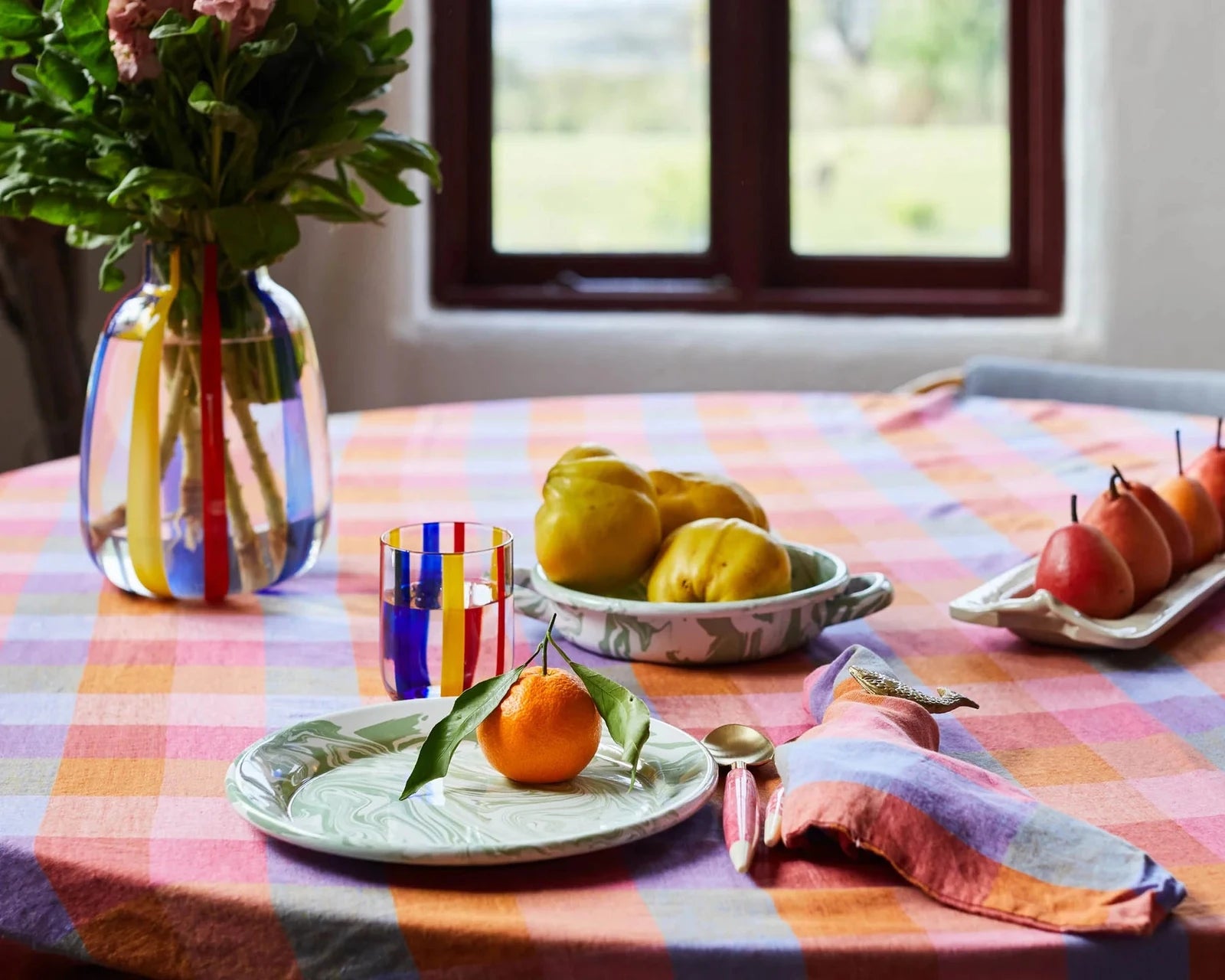 Kip & Co Tutti Frutti Linen Tablecloth Round