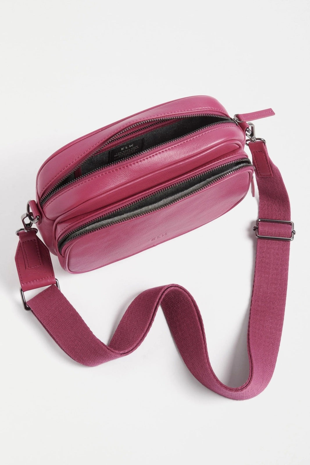 Elk Kassel Leather Crossbody Bag Fuchsia