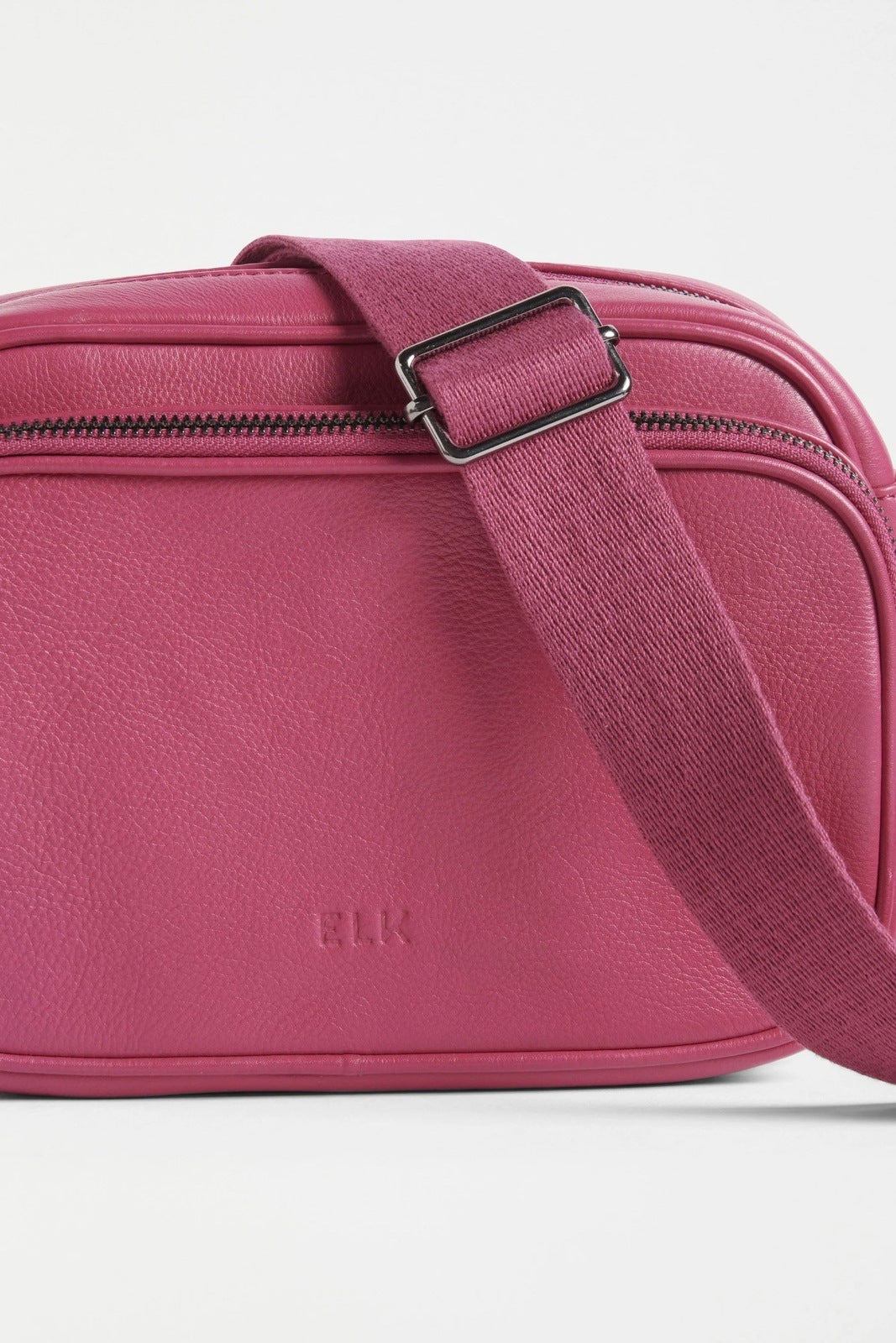 Elk Kassel Leather Crossbody Bag Fuchsia