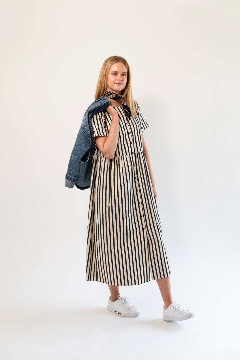 Lollys Laundry Aliya Maxi Dress LS Stripe