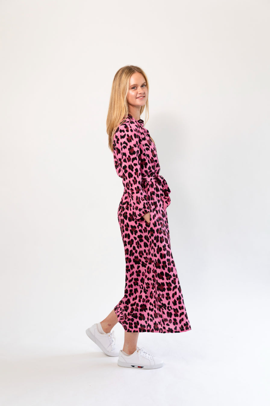 Lollys Laundry Harper Maxi Dress 3/4 Neon Pink