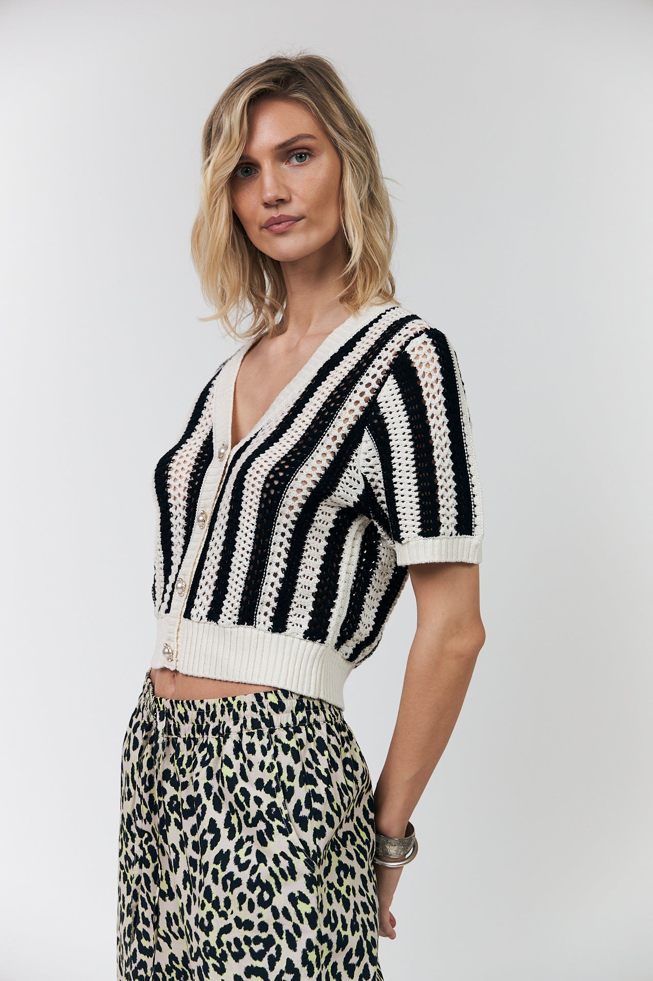 Lollys Laundry SivaLL Knit Cardigan SS Black
