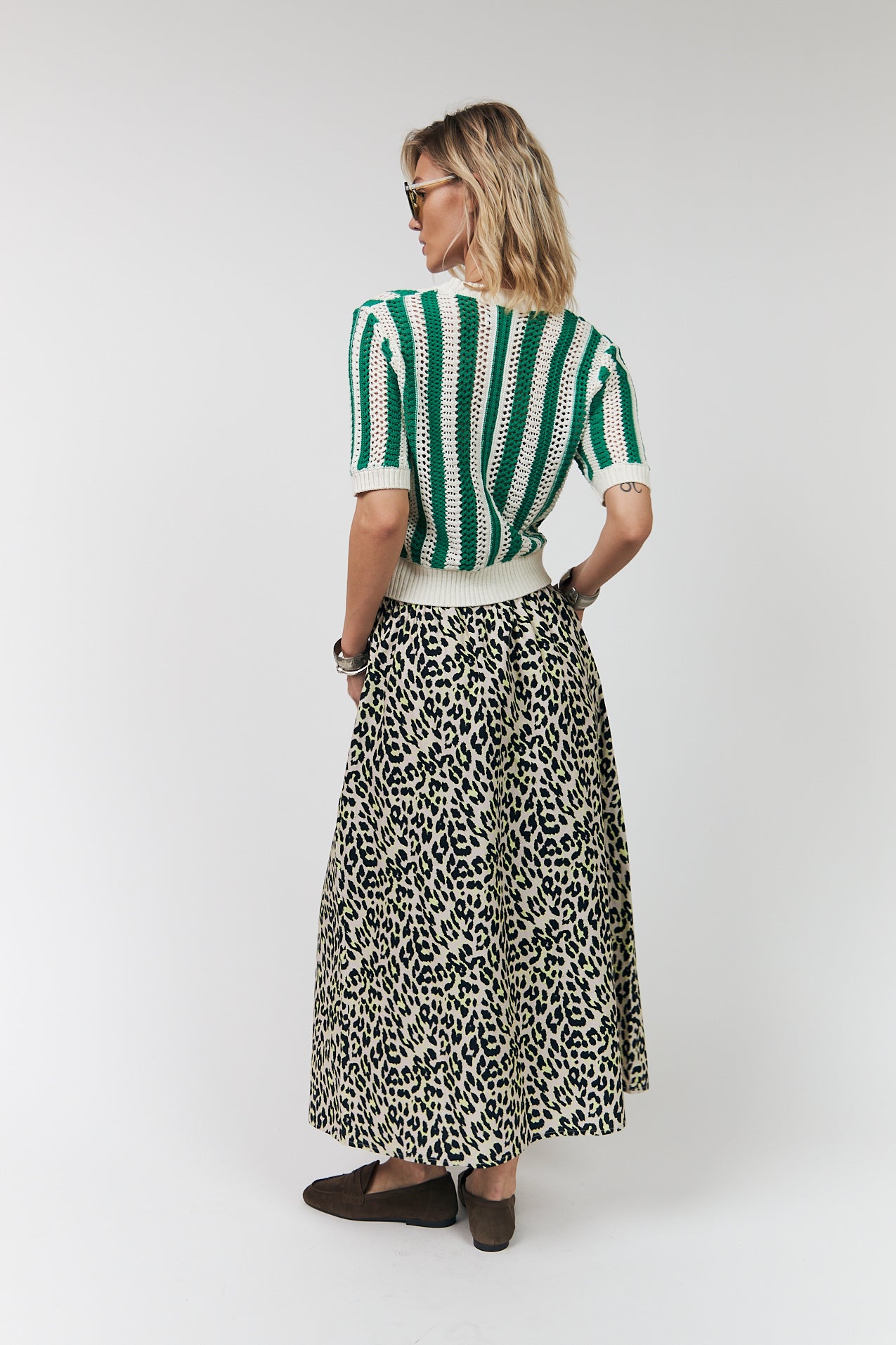 Lollys Laundry SivaLL Knit Cardigan SS Green