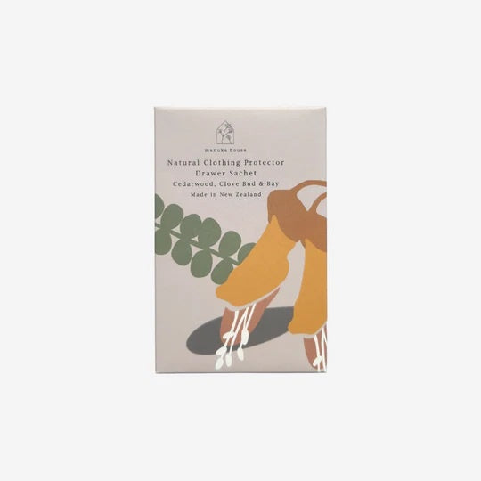Manuka House Natural Clothing Protector Wardrobe Sachet Cedarwood, Clove Bud and Bay - Native