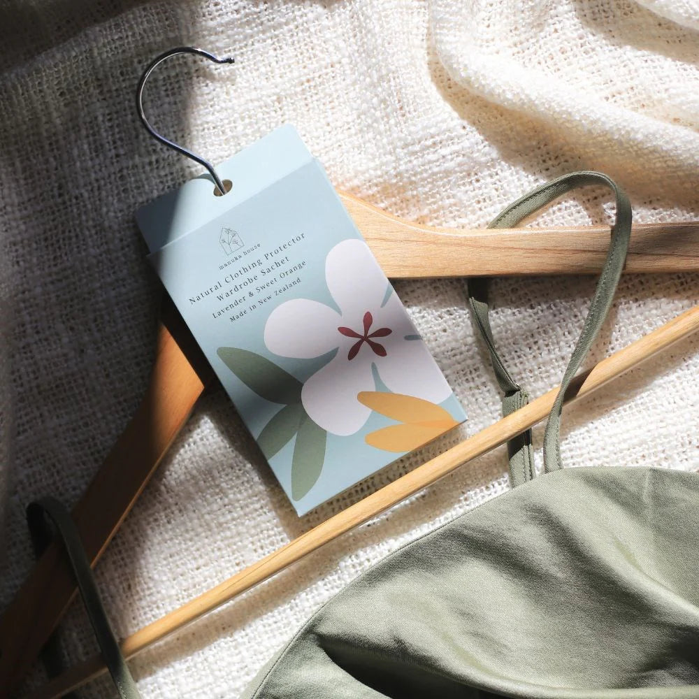 Manuka House Natural Clothing Protector Wardrobe Sachet Lavender & Sweet Orange - Native