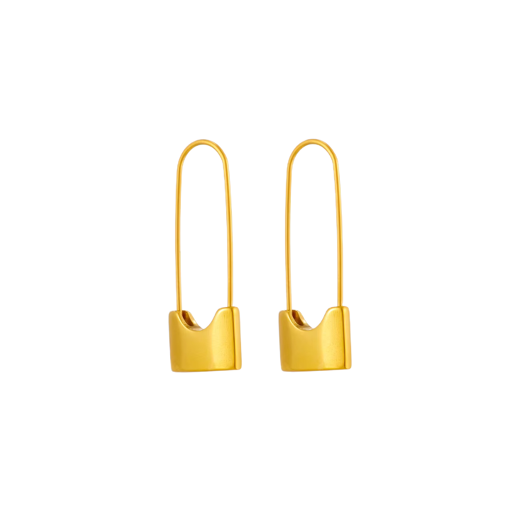 Mē the Label Lock Earrings Gold