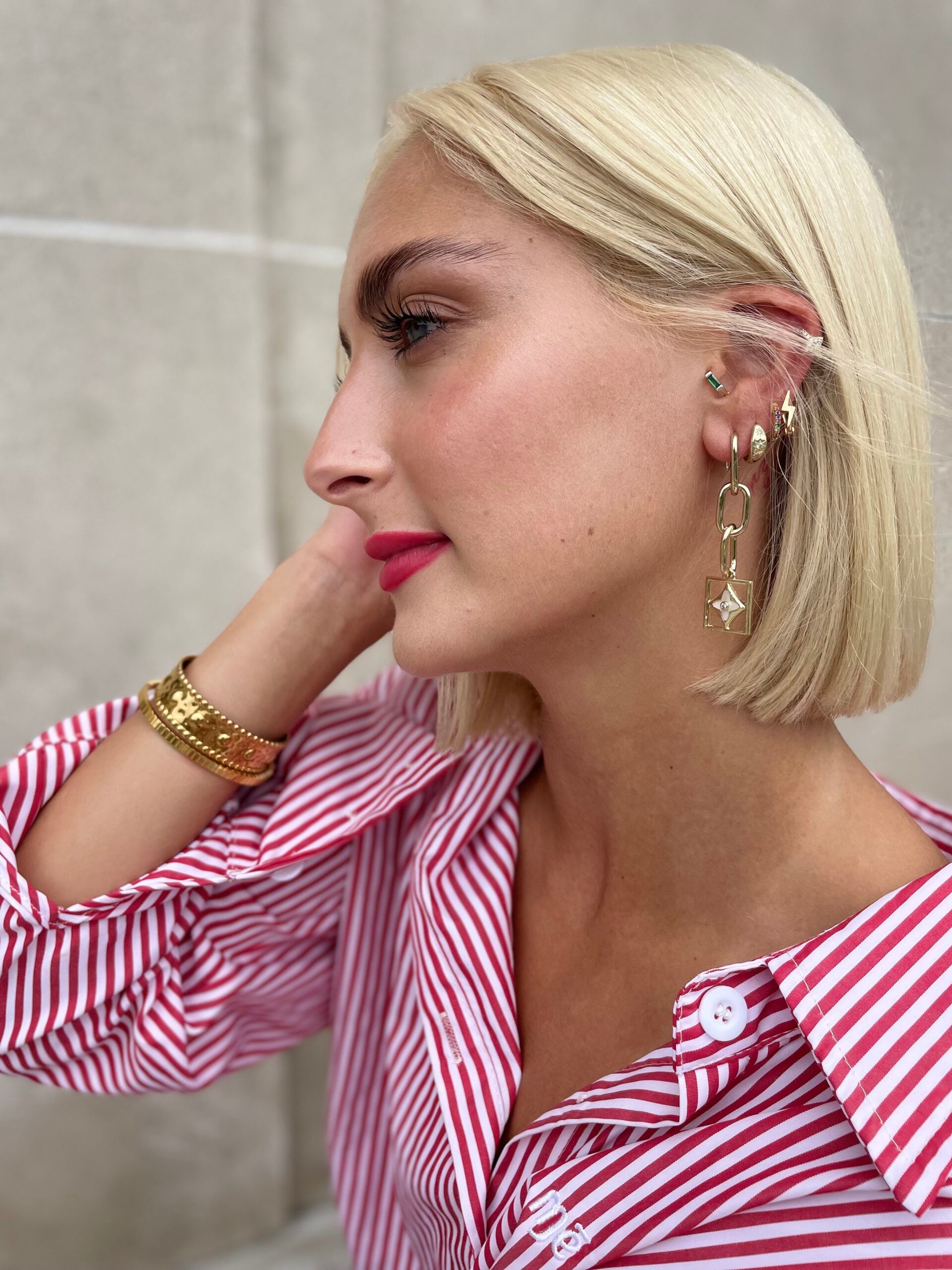 Mē the Label Thunderbolt Mini Hoops Silver