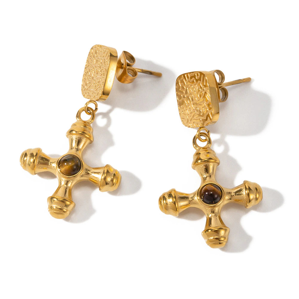 Mē the Label Biddie Earrings Tigers Eye