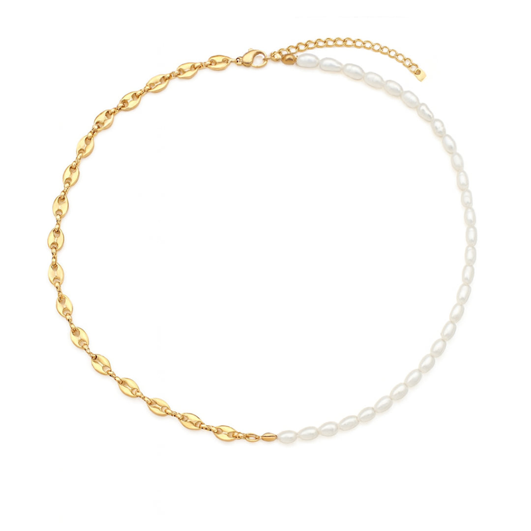 Mē the Label Pearl Link Necklace Magnetic Clasp