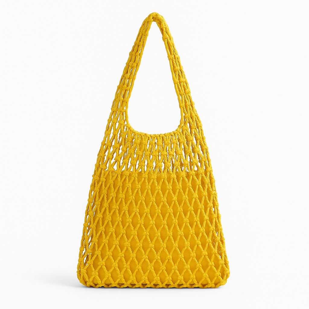 Mē the Label Woven Tote & Pouch Large Yellow