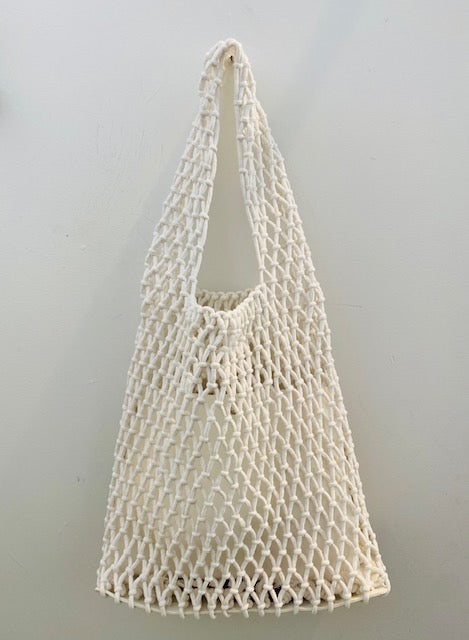 Mē the Label Woven Tote & Pouch Large White