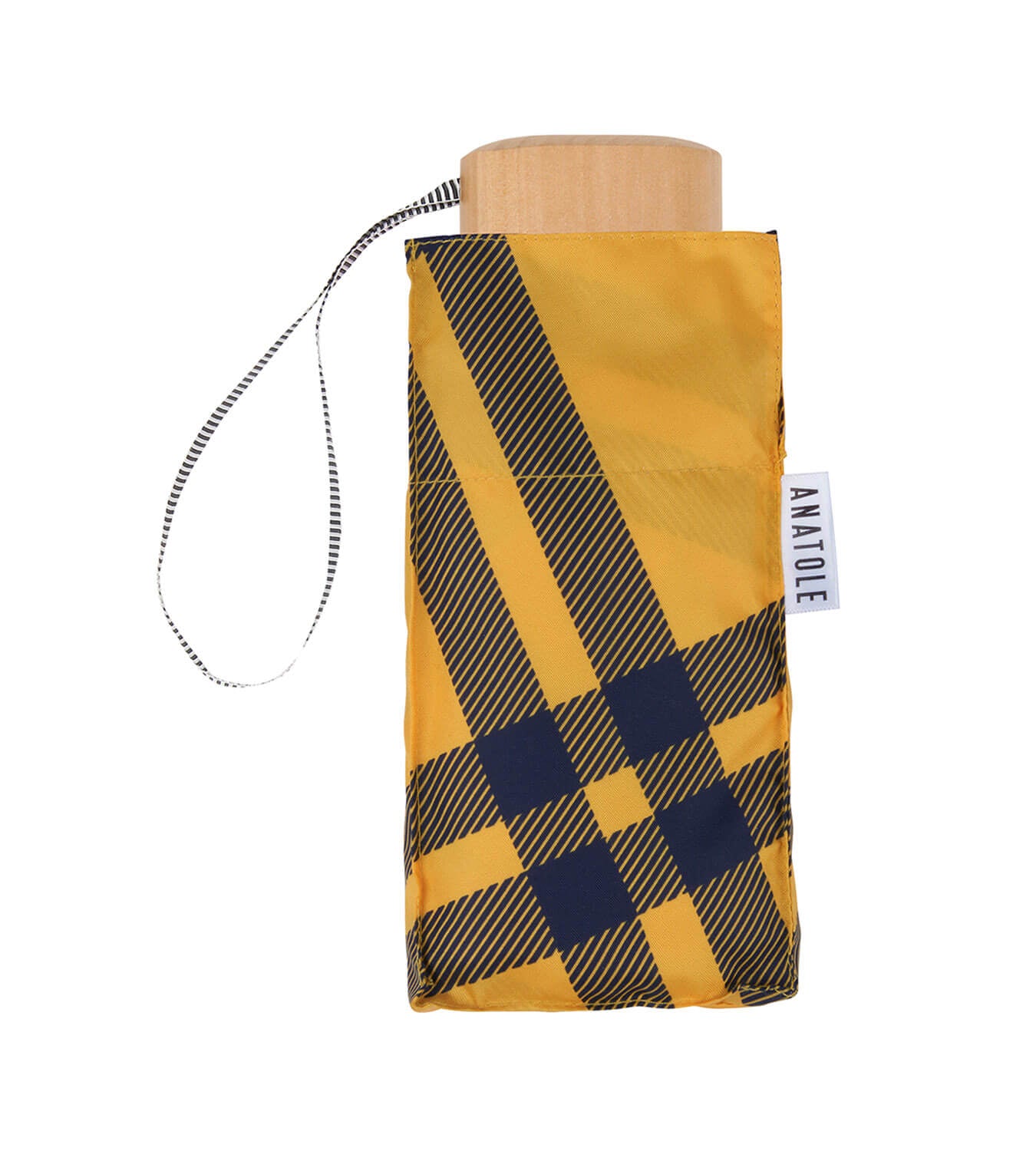 Anatole Yellow Tweed Gingham Micro-Umbrella FINSBURY