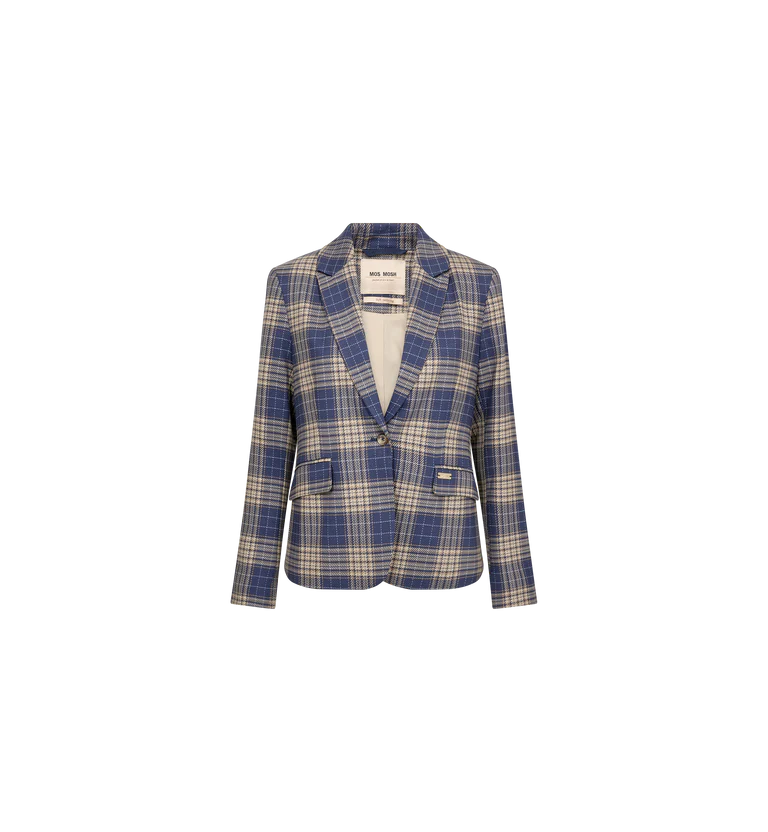 Mos Mosh Blake Checker Blazer Crown Blue