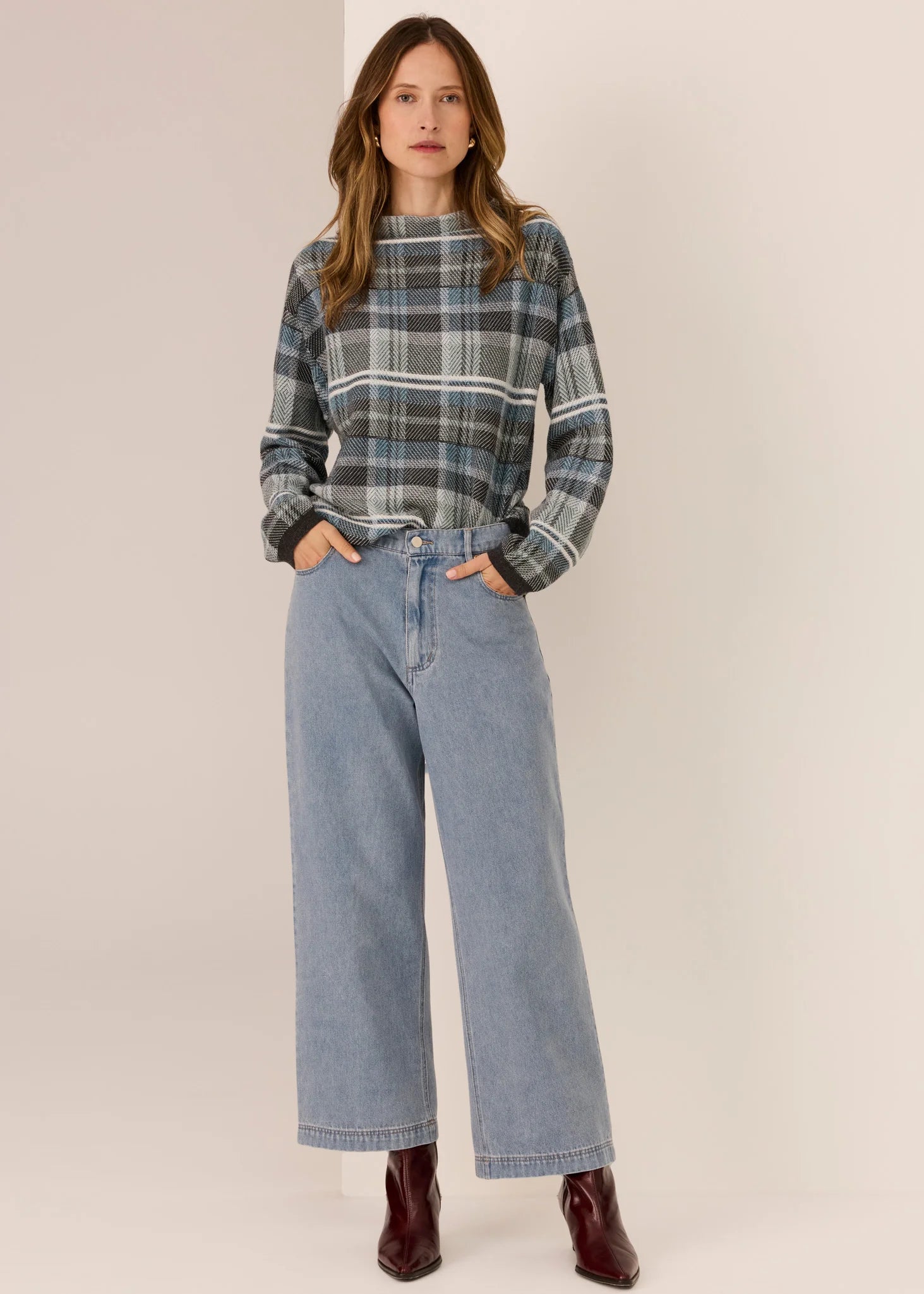 Pol Andie Cropped Jean Blue Wash