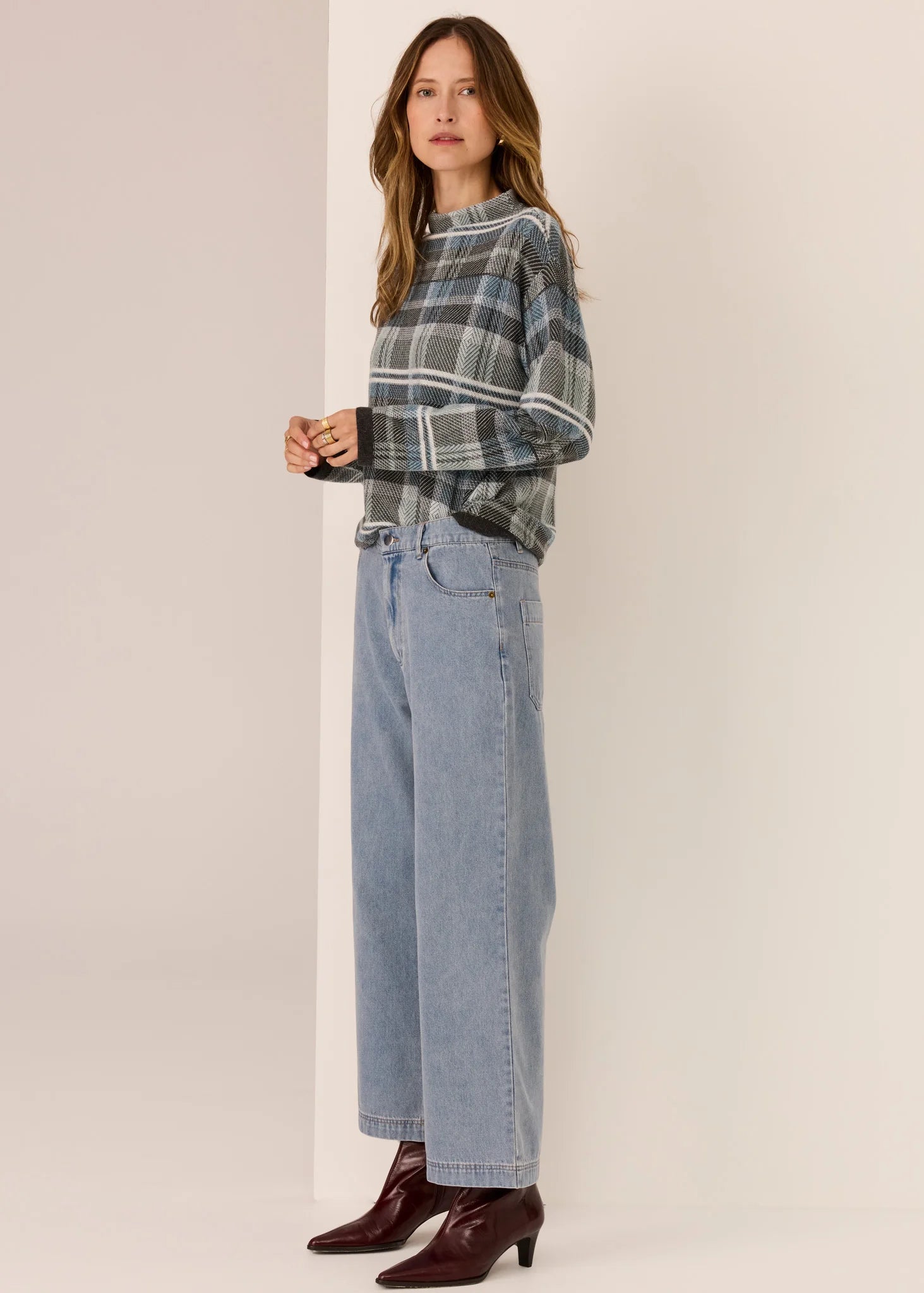 Pol Andie Cropped Jean Blue Wash