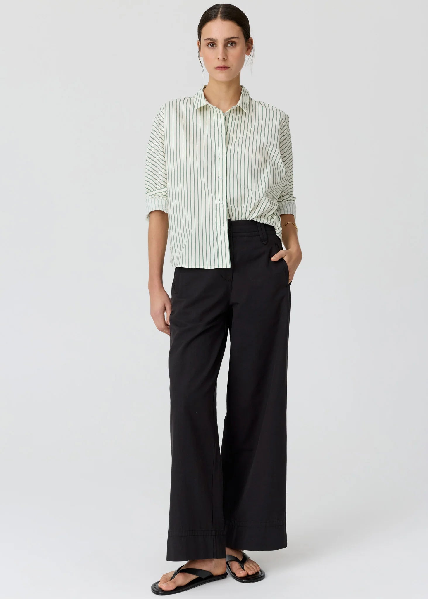 Pol Botanica Stripe Shirt Botanica Print