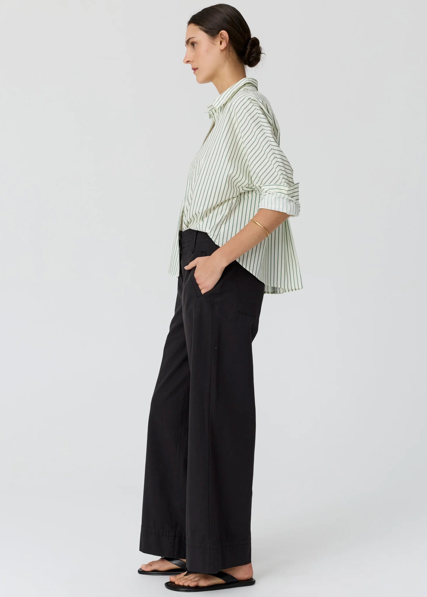 Pol Botanica Stripe Shirt Botanica Print