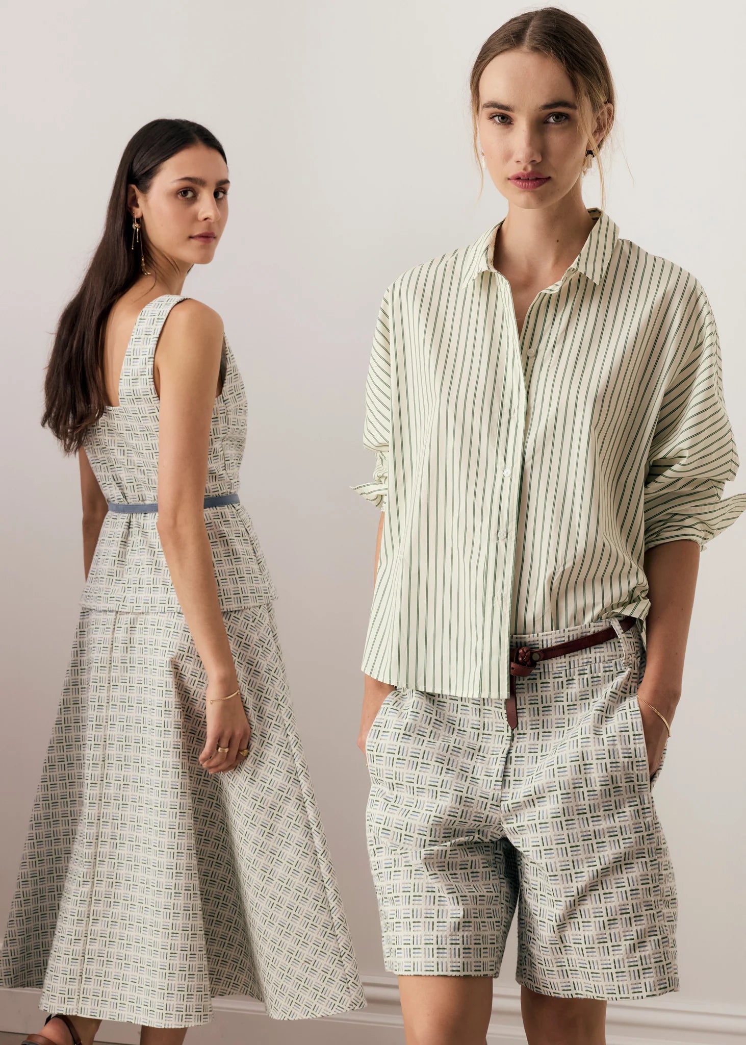 Pol Botanica Stripe Shirt Botanica Print