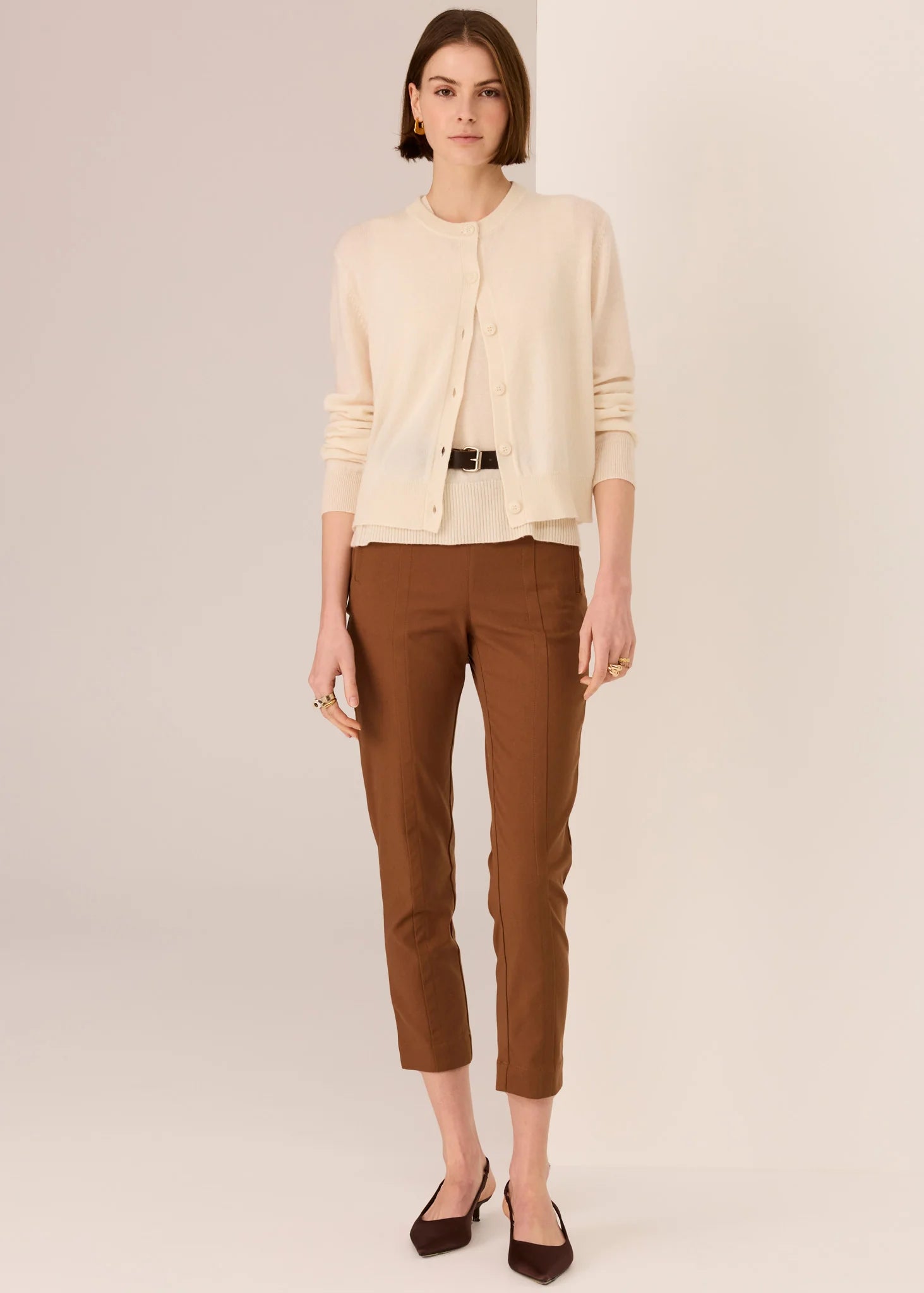 Pol Delta Cigarette Pant Toffee