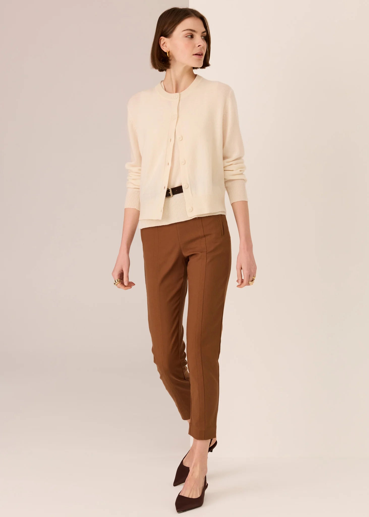 Pol Delta Cigarette Pant Toffee