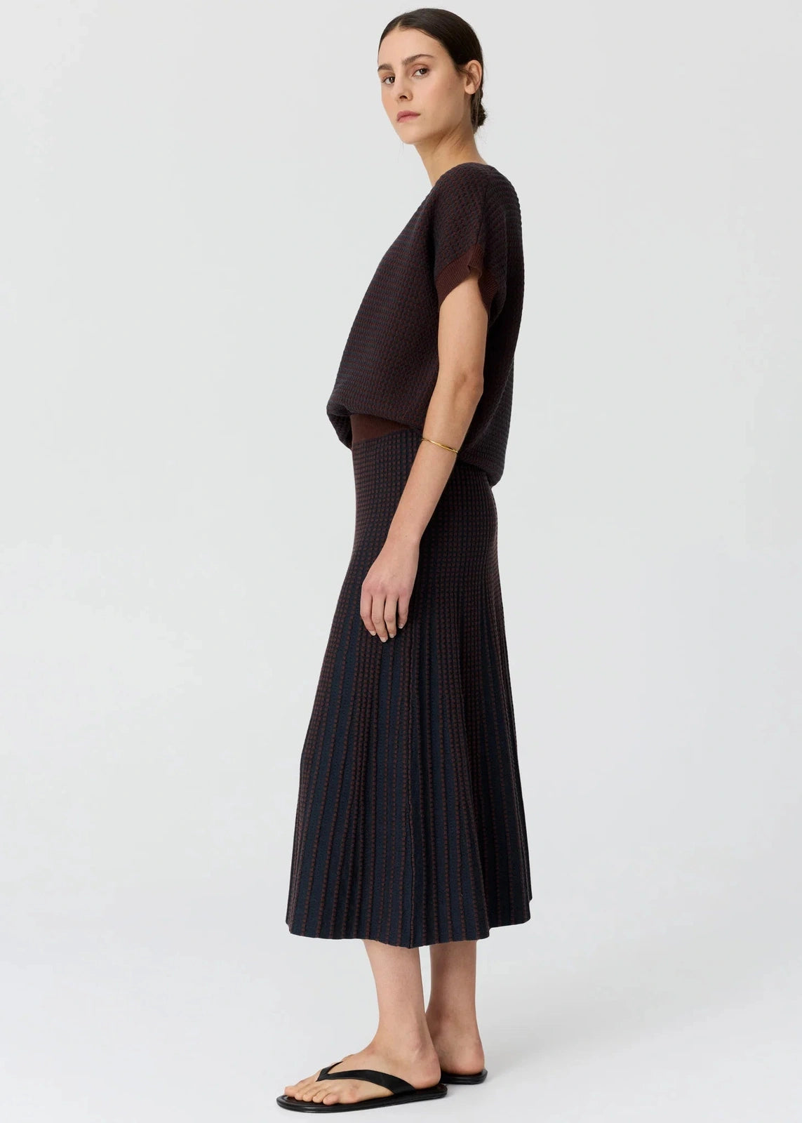 POL Evelyn Knit Top Choc Ink