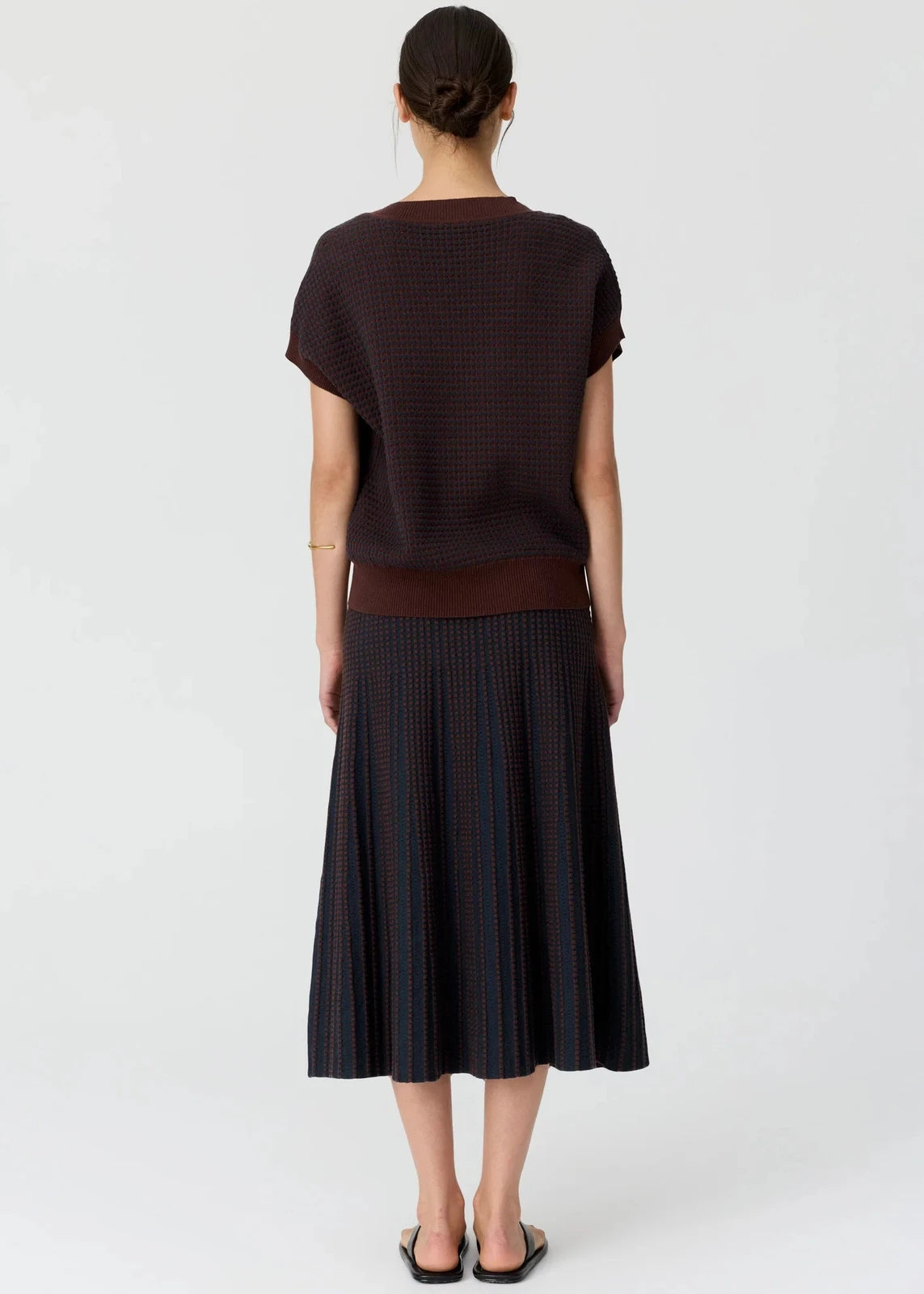 POL Evelyn Knit Top Choc Ink