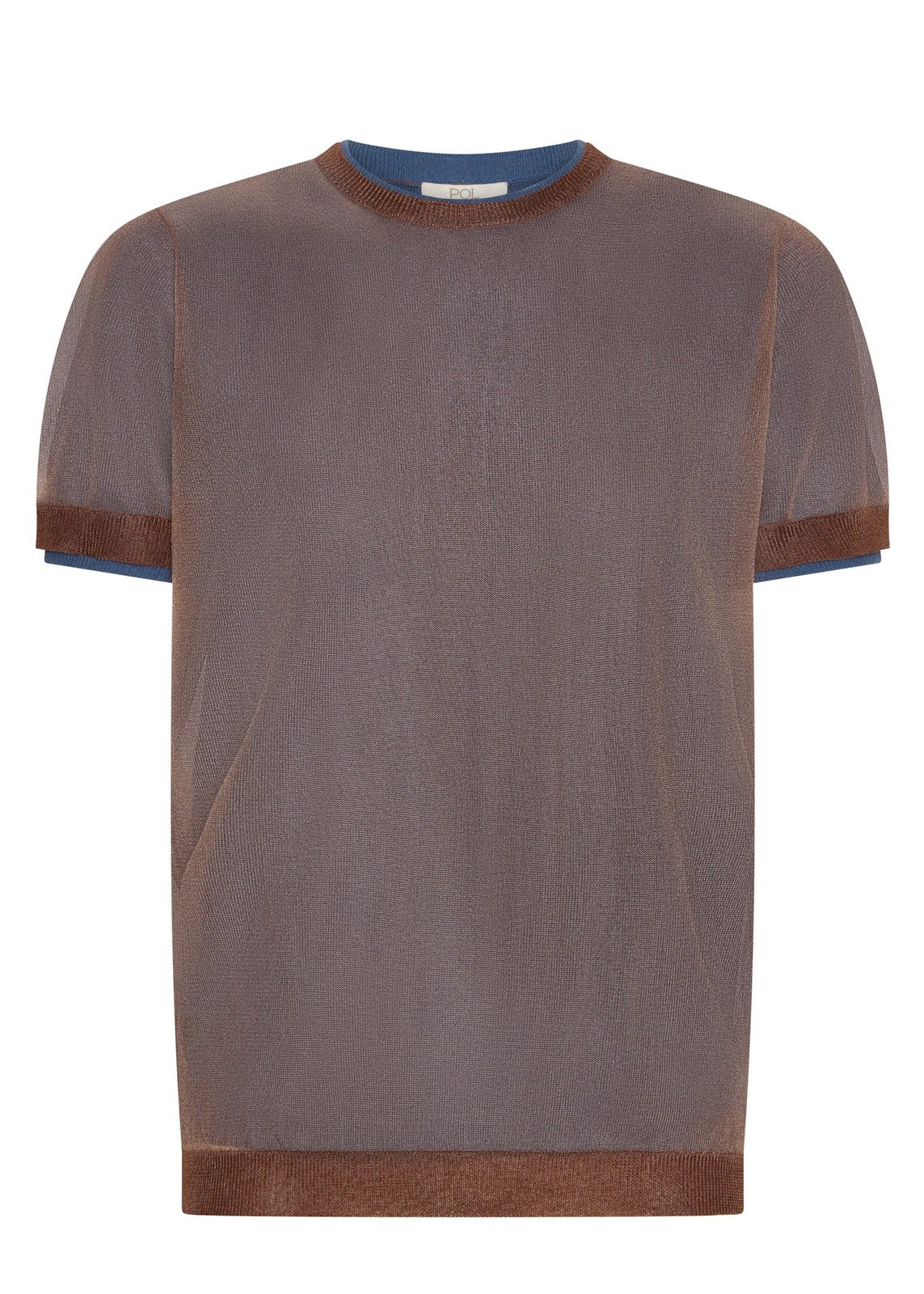 POL Kaspar Layered Tee Choc Blue