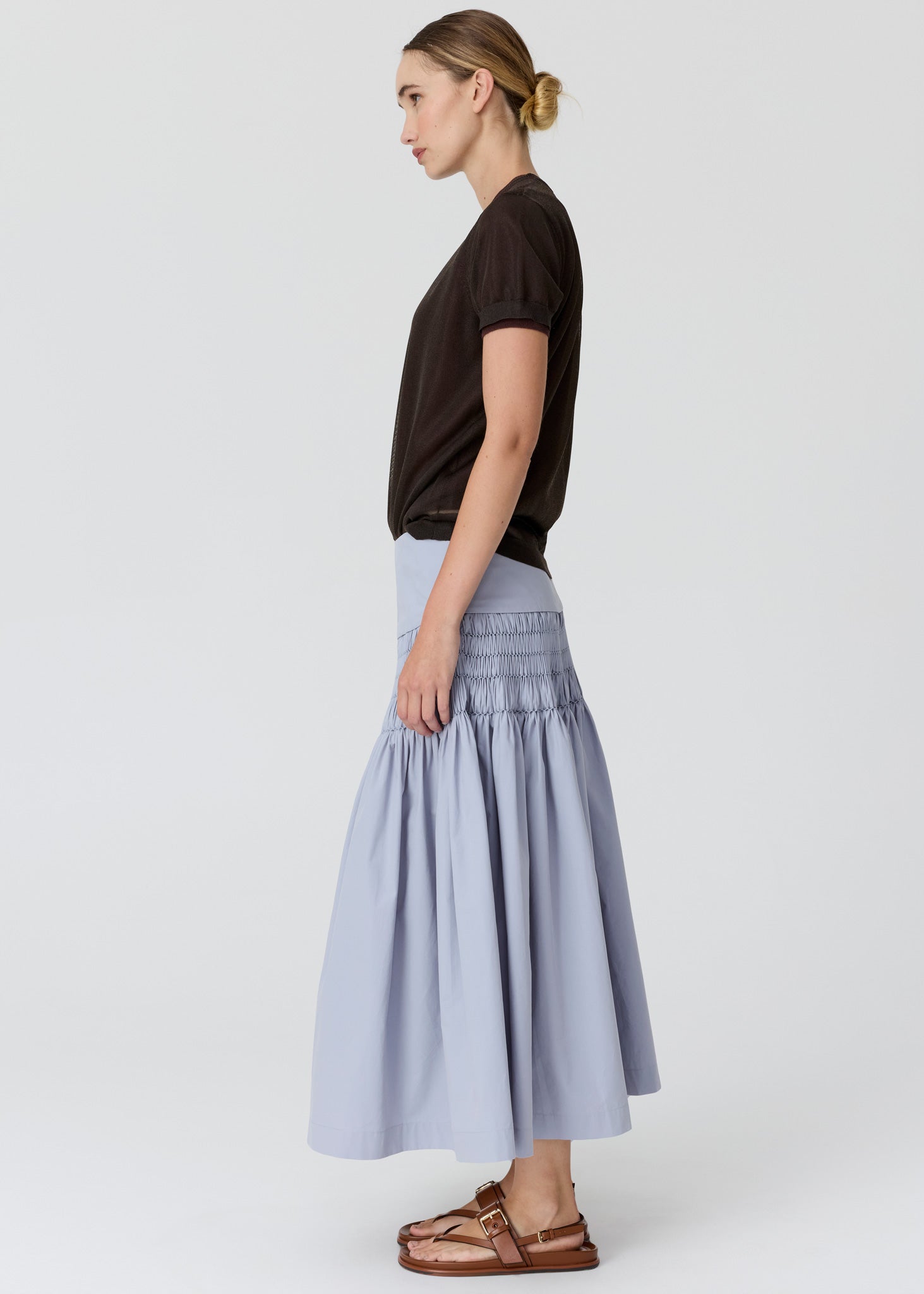 POL Kaspar Layered Tee Choc Choc