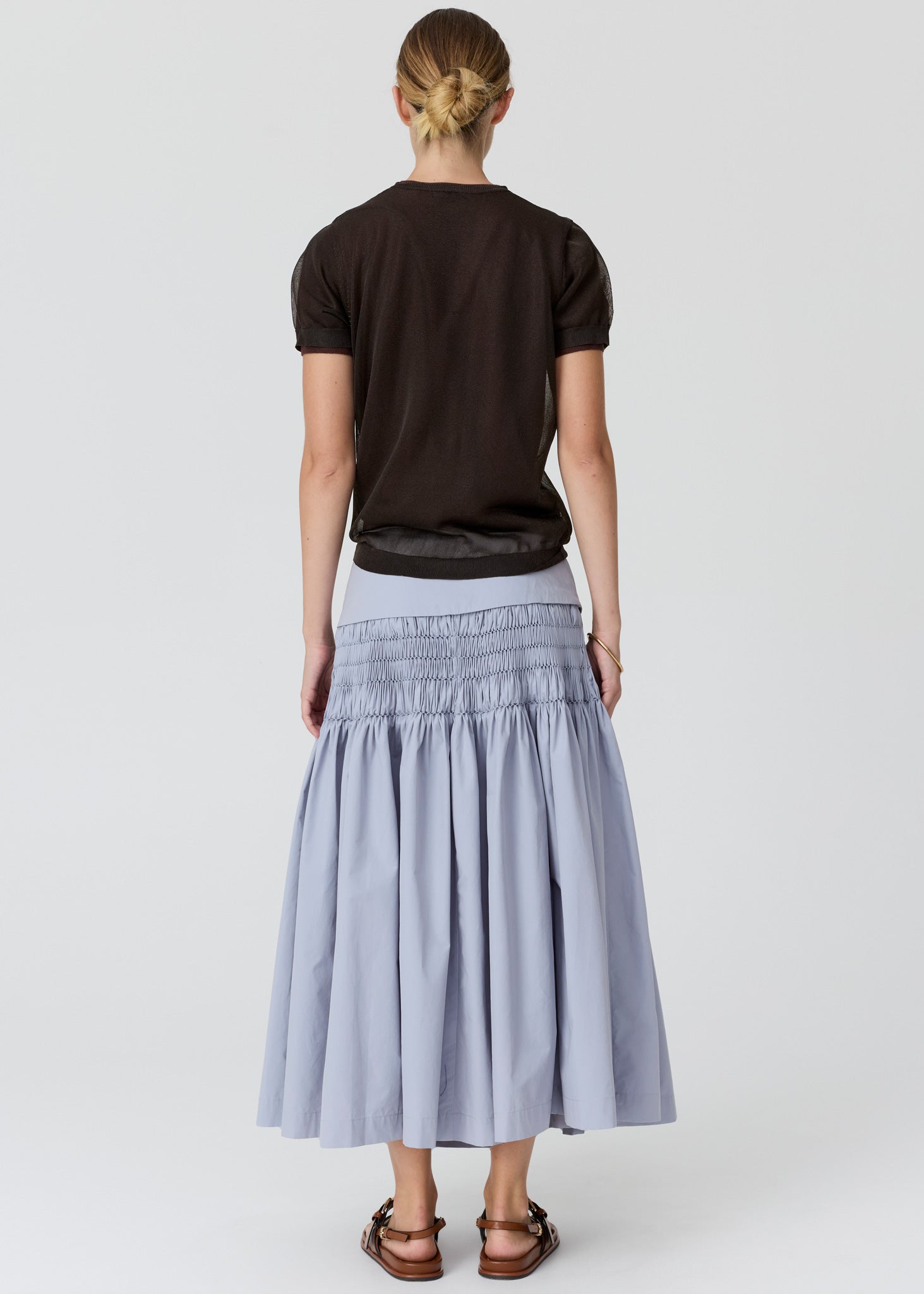 POL Kaspar Layered Tee Choc Choc