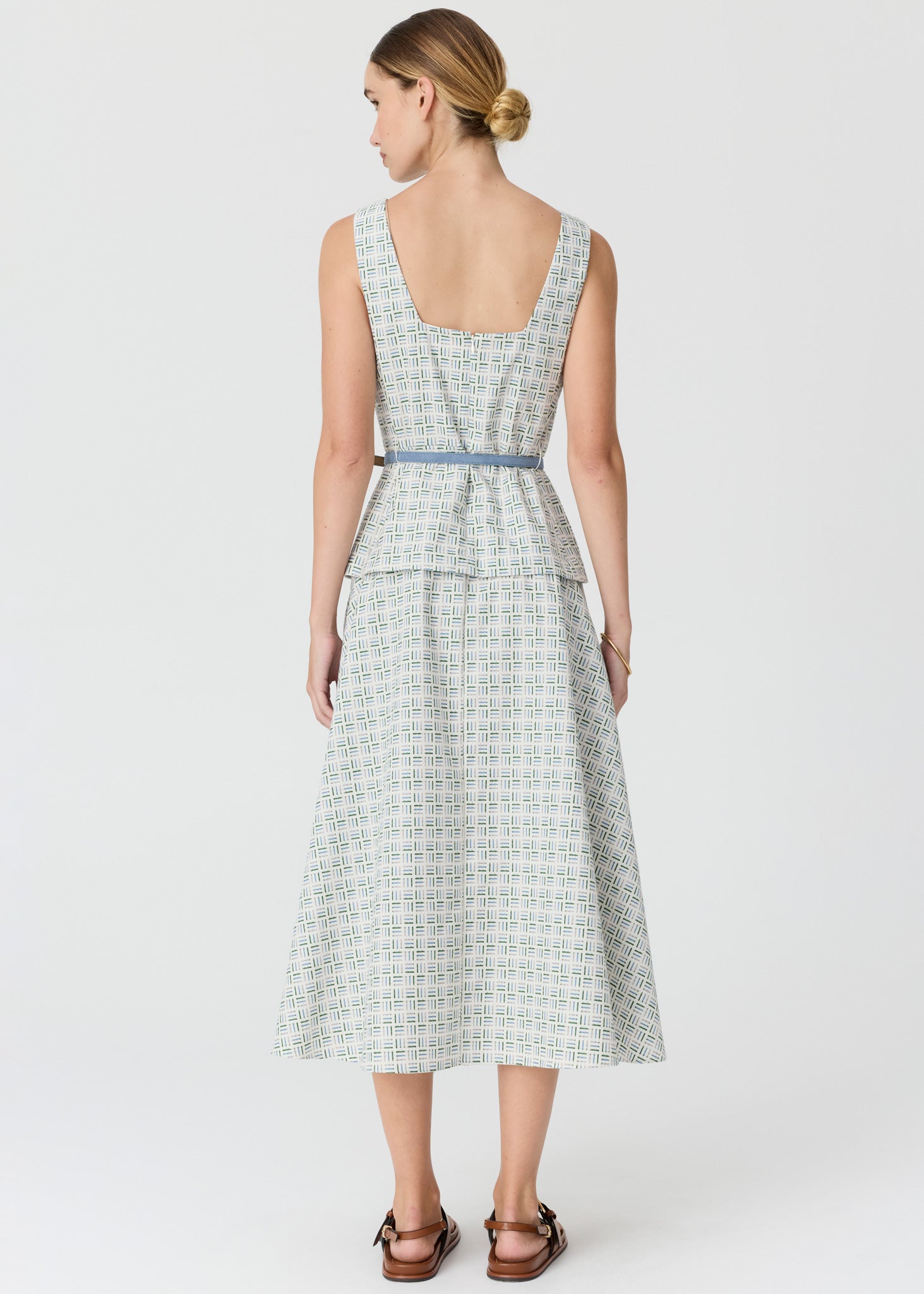 Pol Parterre Belt Dress Parterre Jacquard