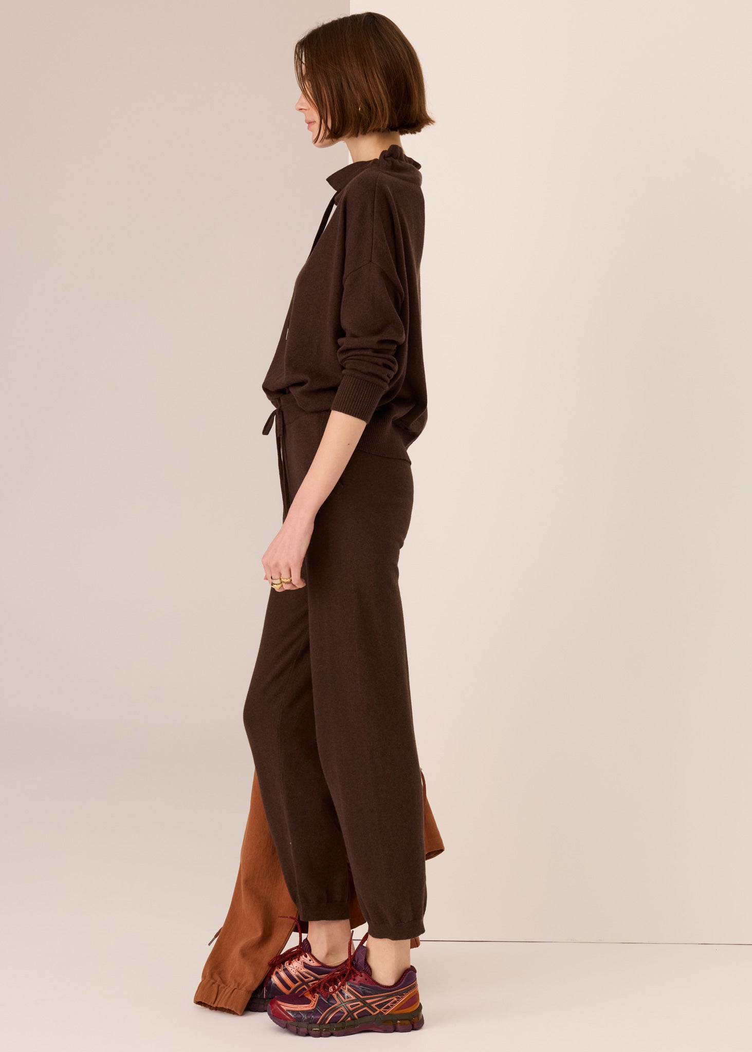 Pol Rowan Drawcord Knit Chocolate