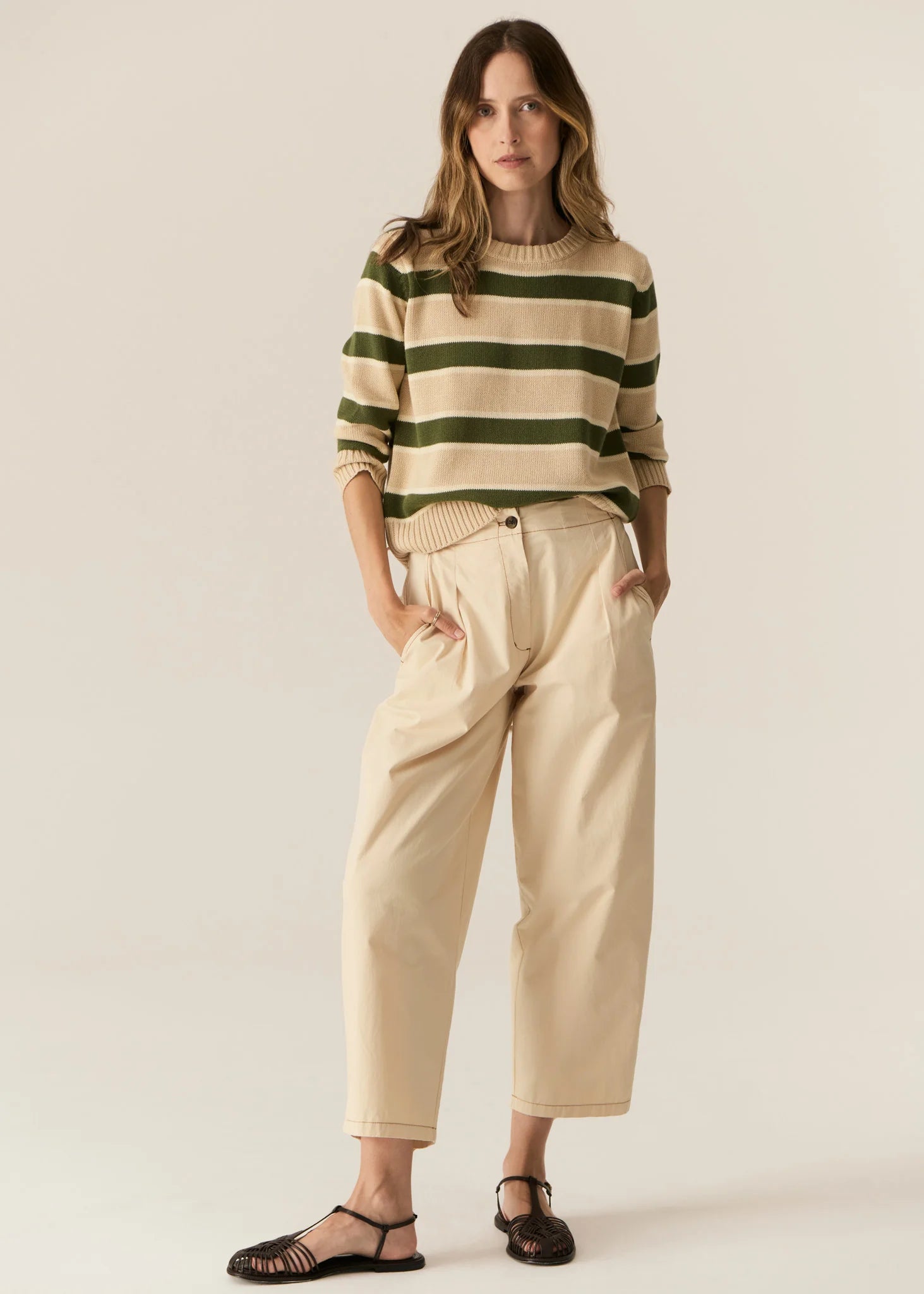 Pol Avrid Barrel Pant Pebble